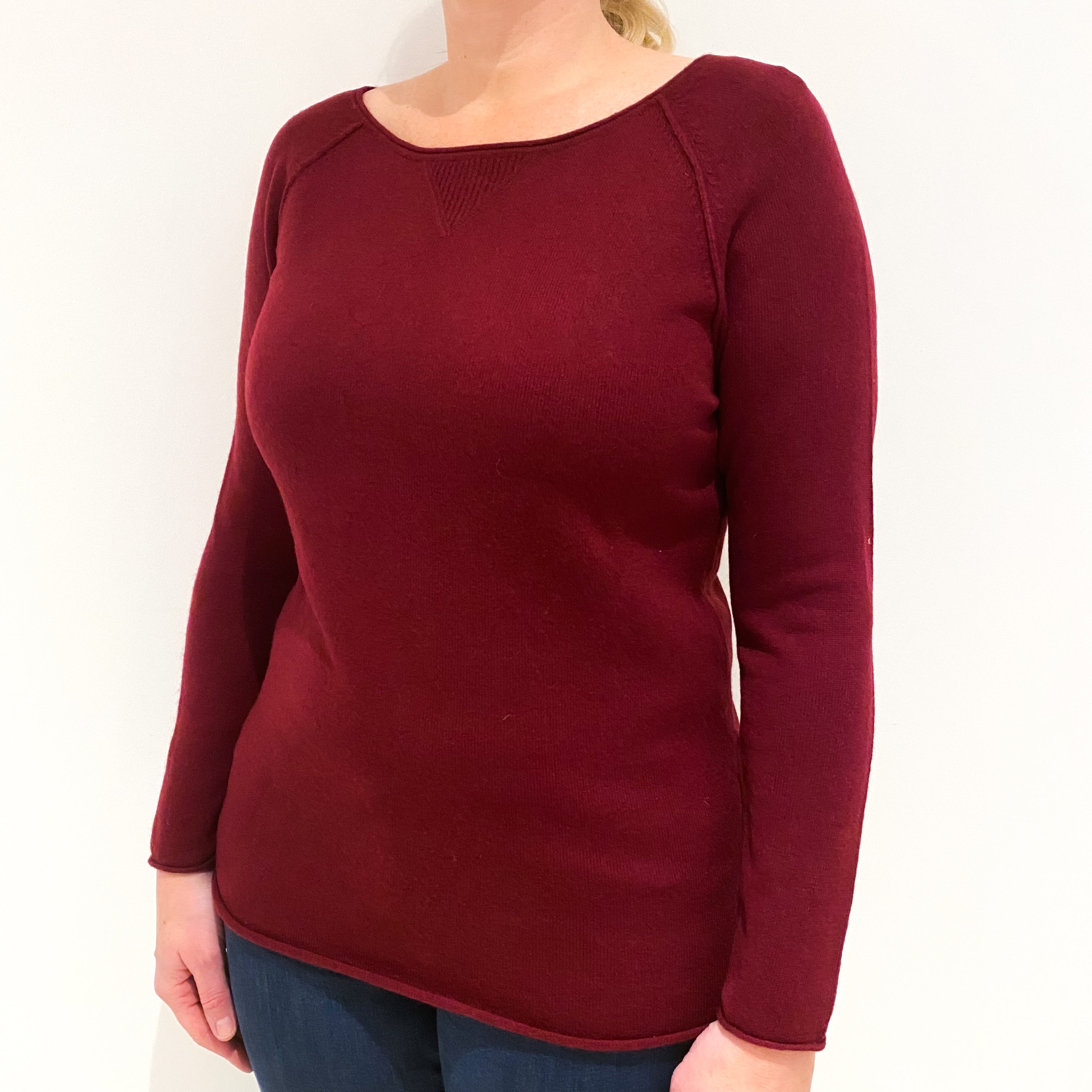Mulberry Purple Cashmere Crew Neck Jumper Large