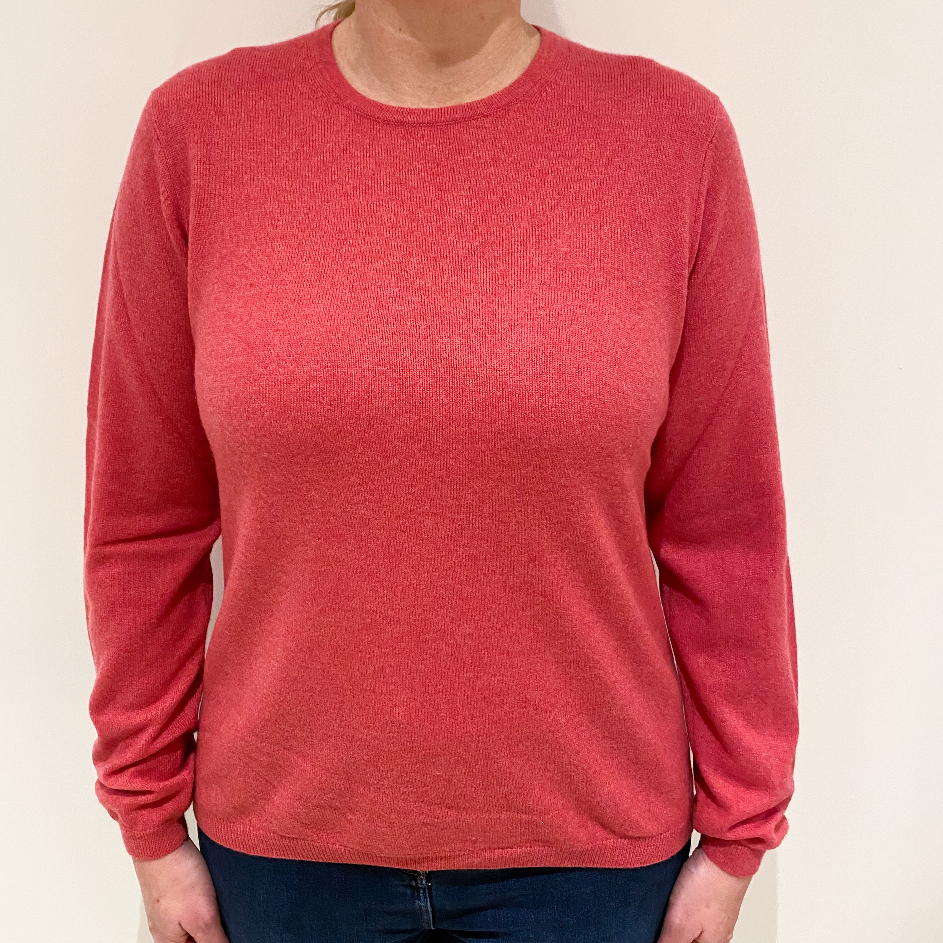 Loganberry Pink Cashmere Crew Neck Jumper Large