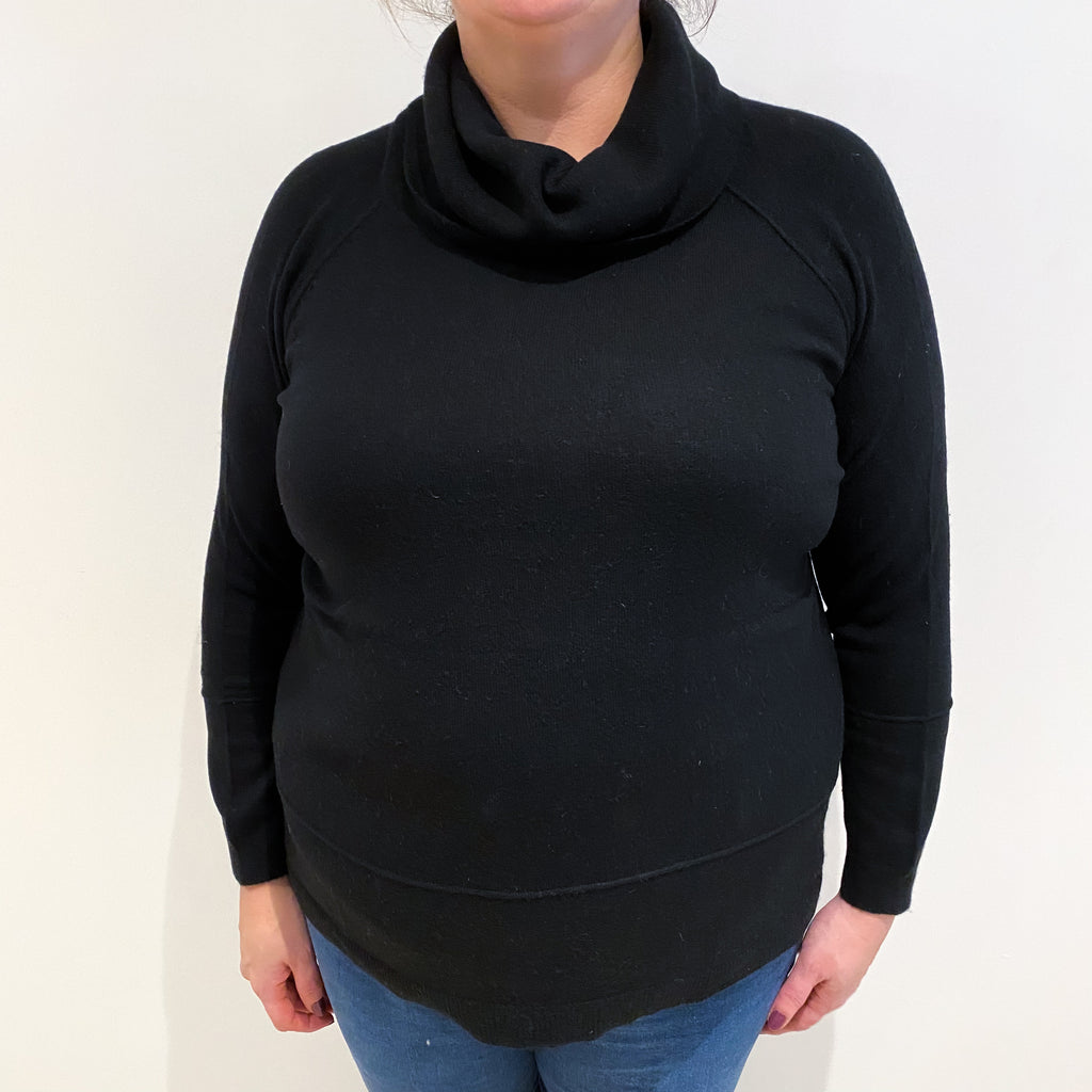 Black Cashmere Cowl Neck Jumper Extra Large
