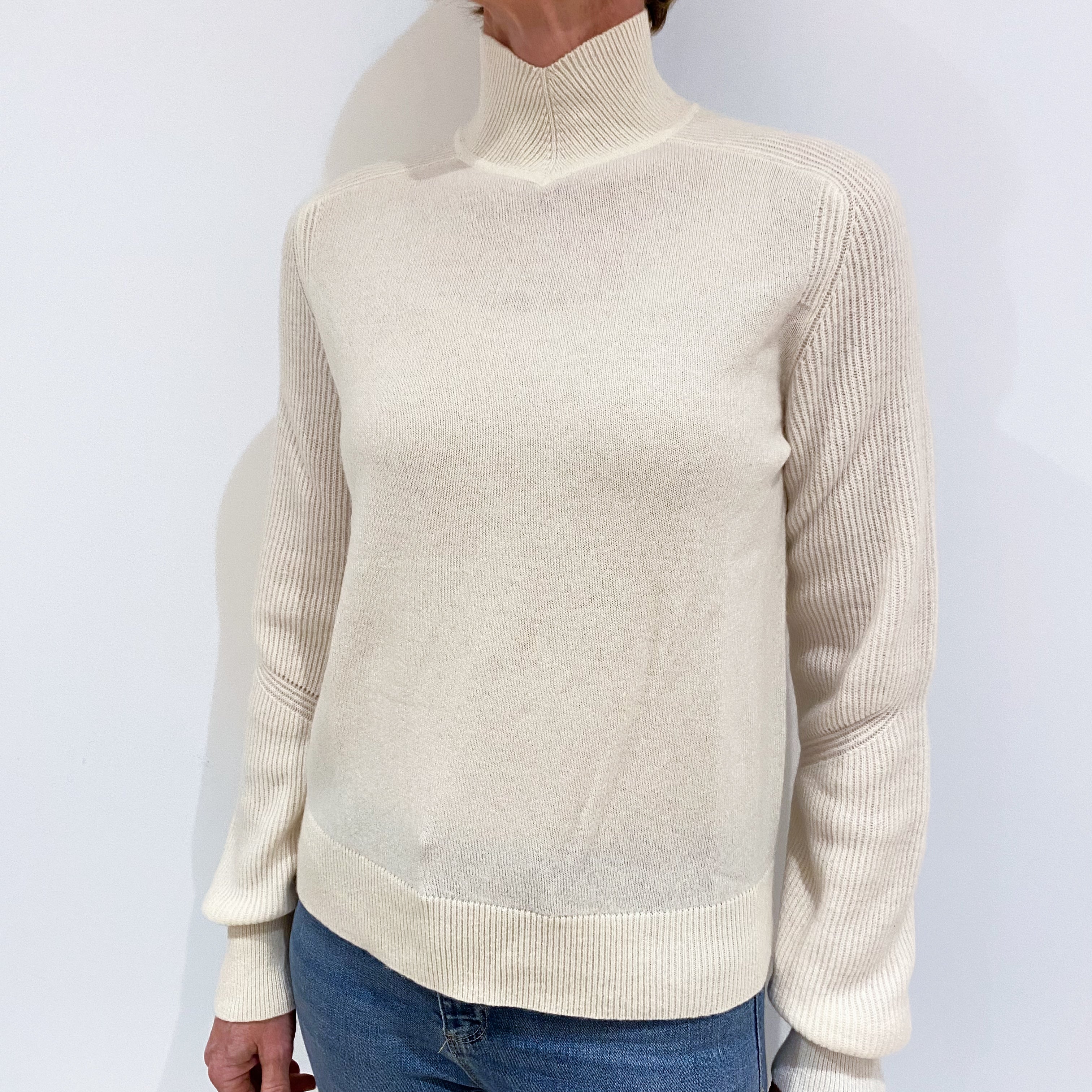 Rag & Bone Cream Cashmere Turtle Neck Jumper Small