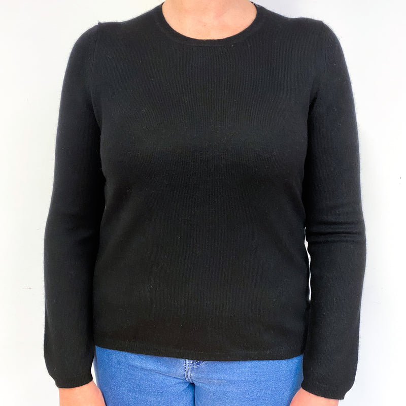 Black Cashmere Crew Neck Jumper Large