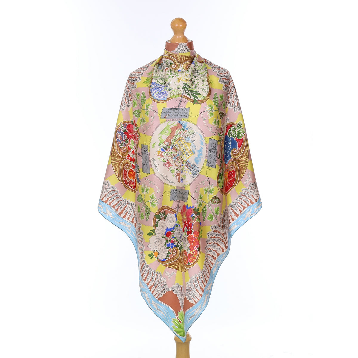 Pristine Artistic Italian Silk Scarf