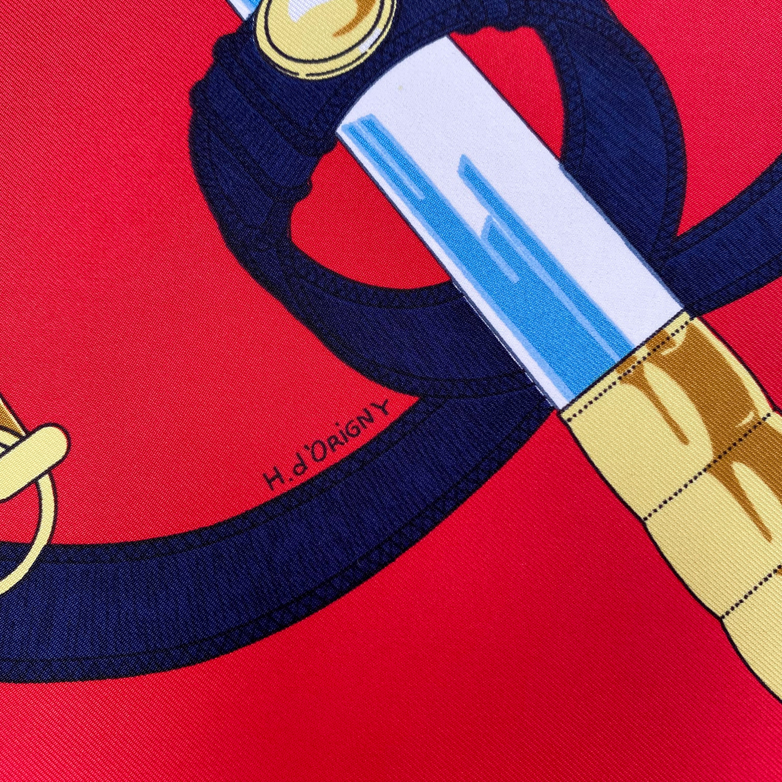 Pristine Boxed Hermes Eperon d’Or Vintage Silk Scarf