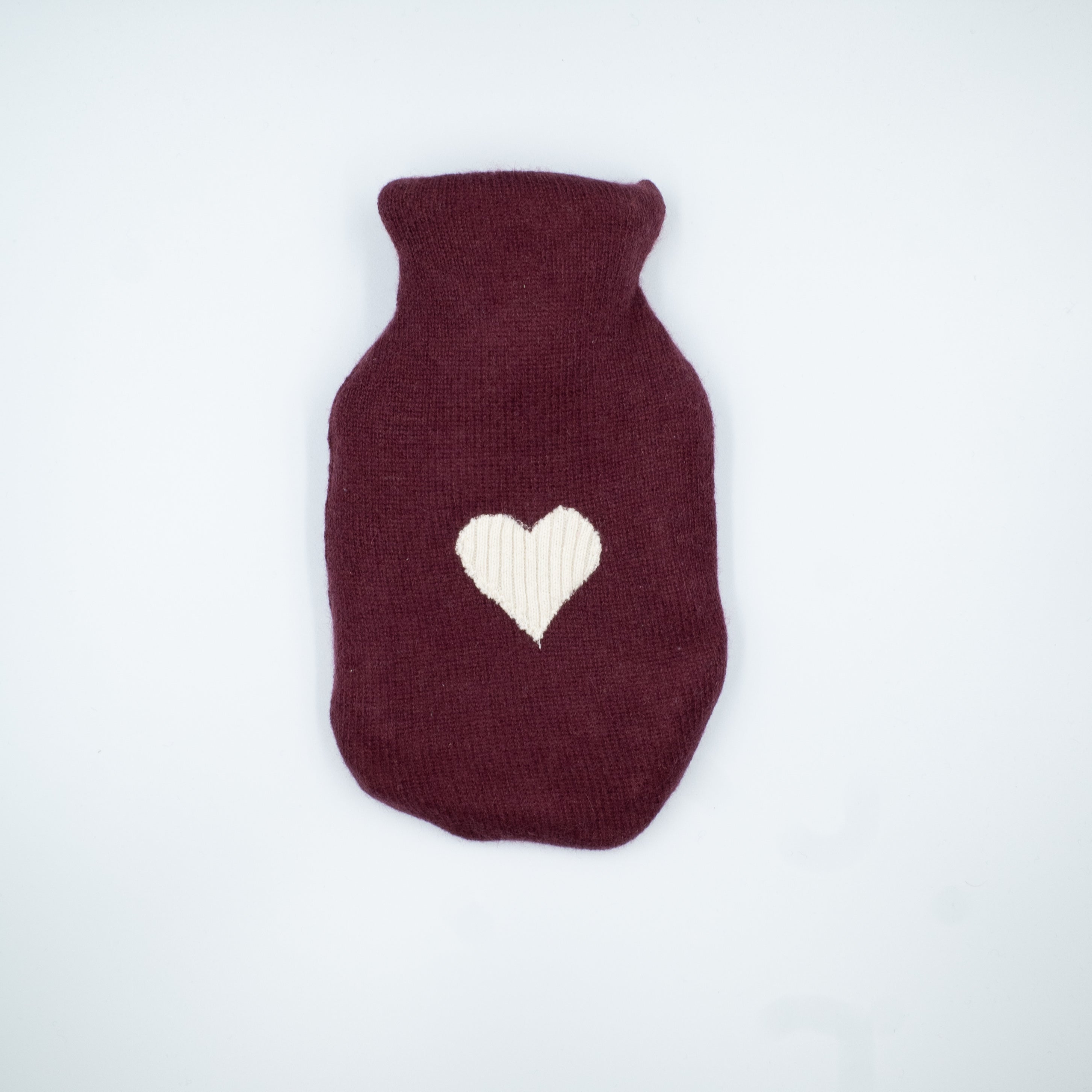 Burgundy Red Cashmere Small Hot Water Bottle