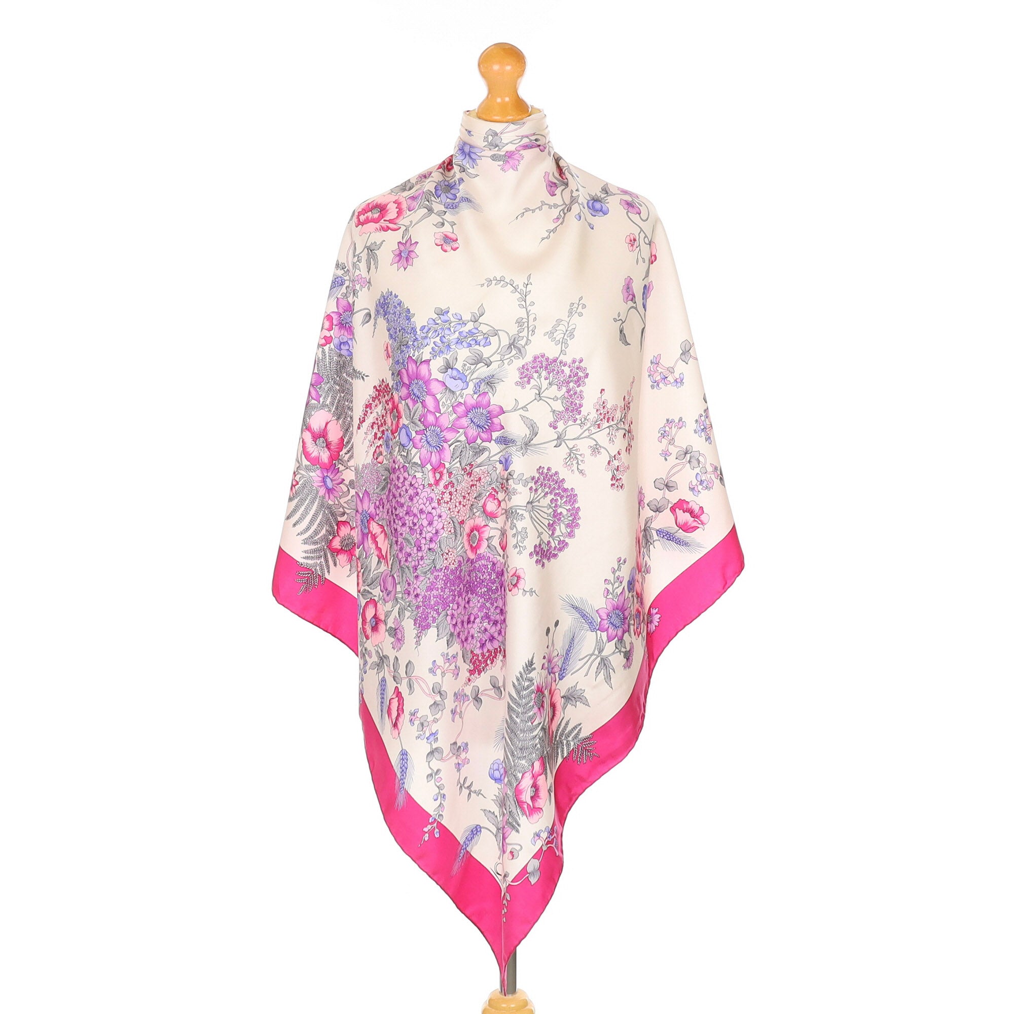 Ostinelli Pink Floral Vintage Silk Scarf
