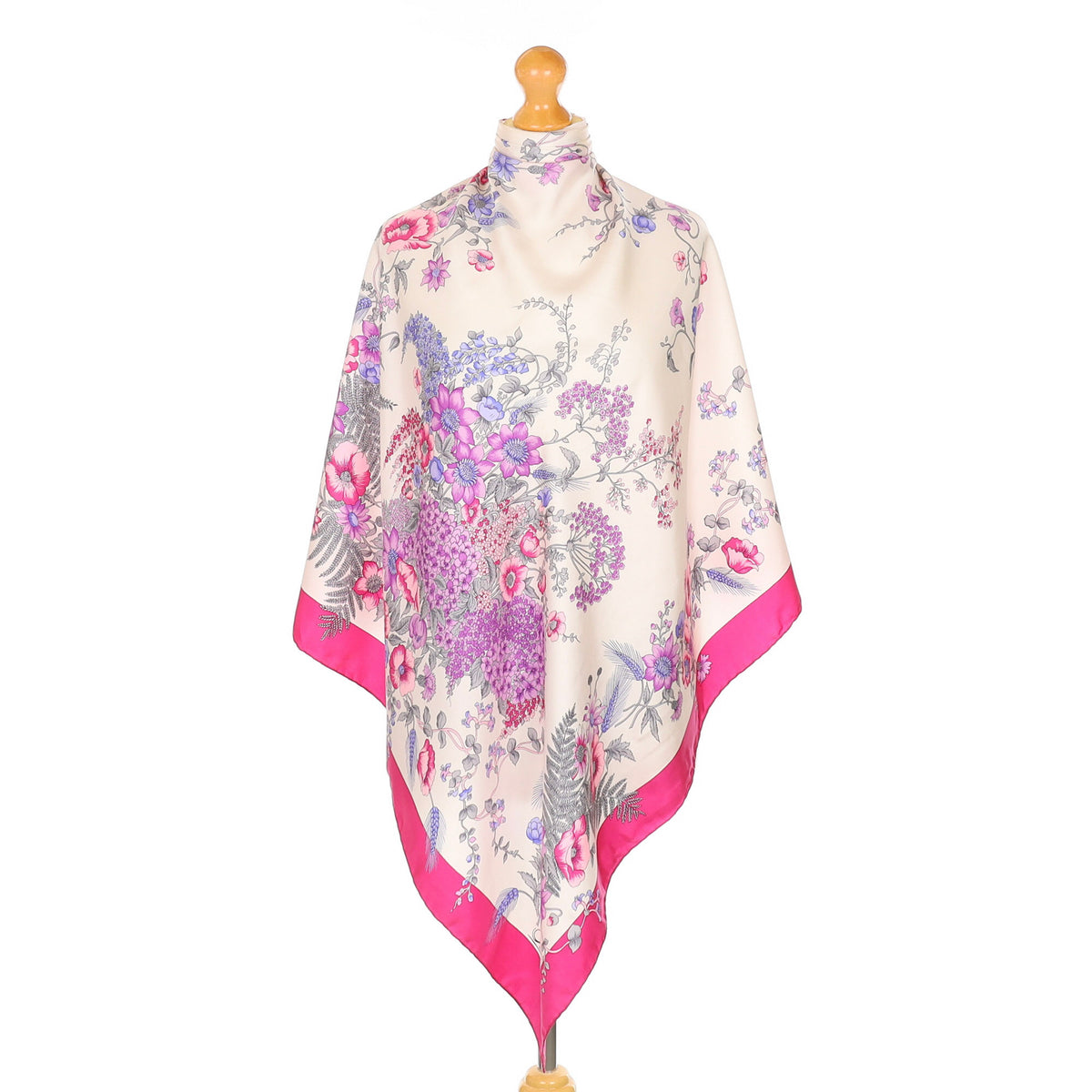 Ostinelli Pink Floral Vintage Silk Scarf