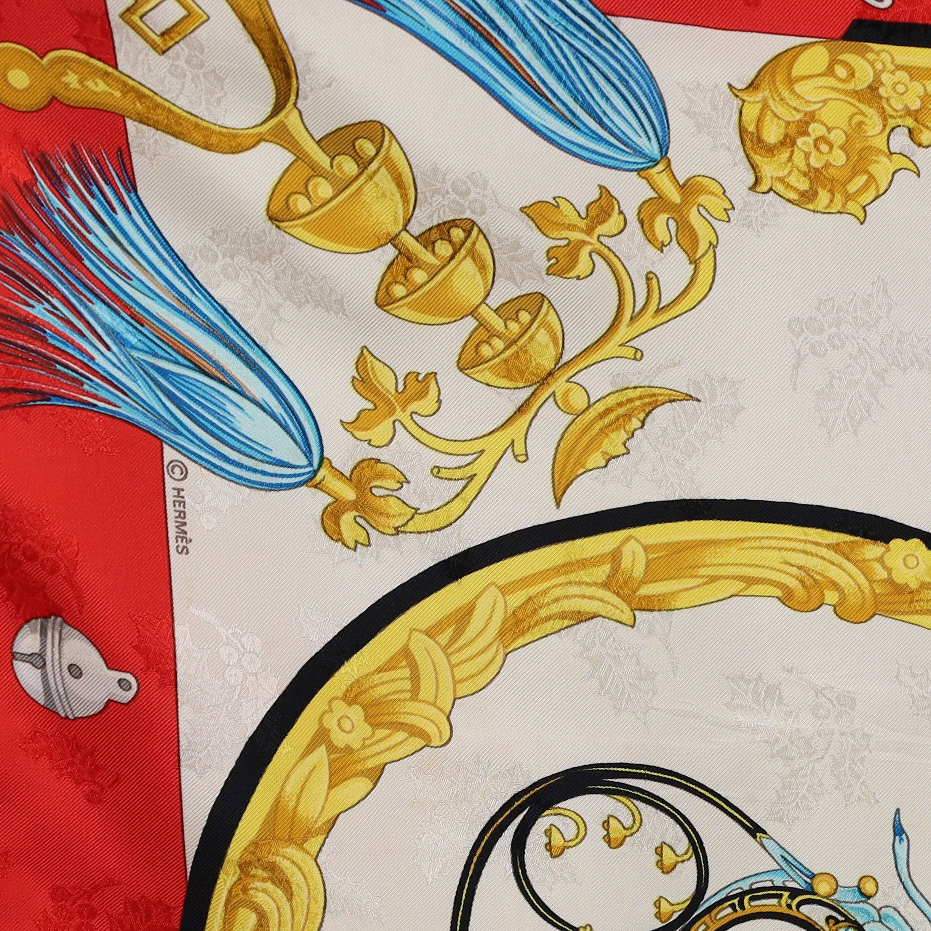 Hermès Plumes et Grelots Silk Scarf