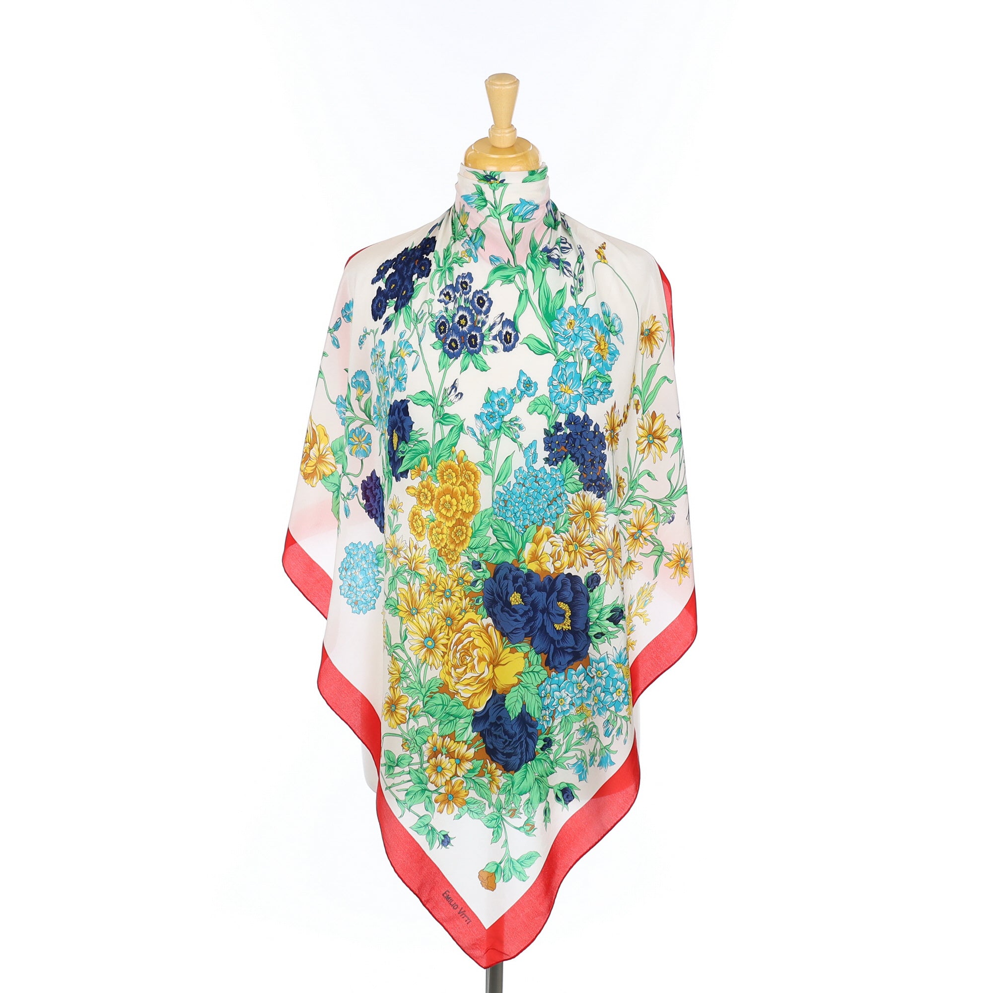 Colourful Floral Vintage Silk Scarf