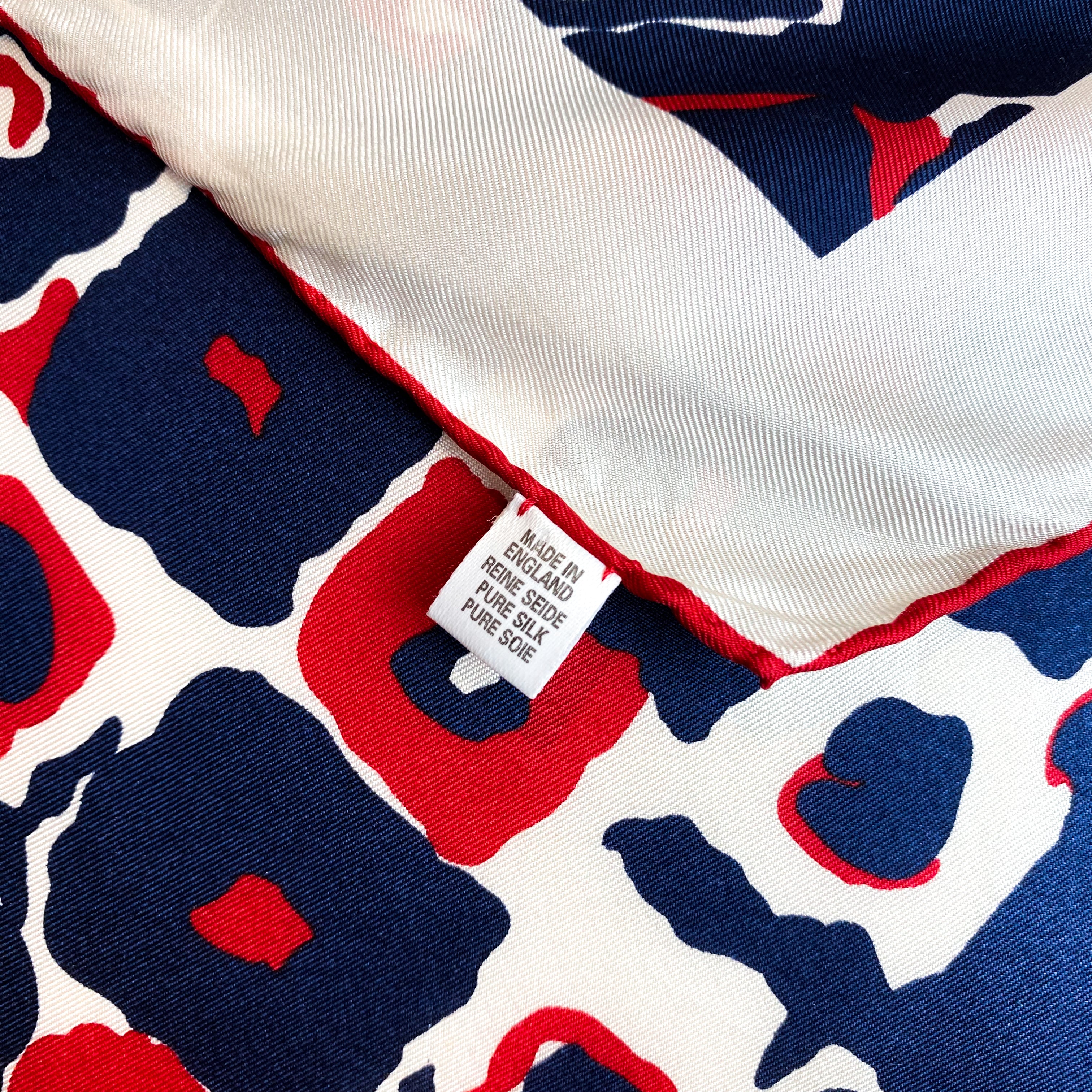 Red White and Blue Vintage Silk Scarf