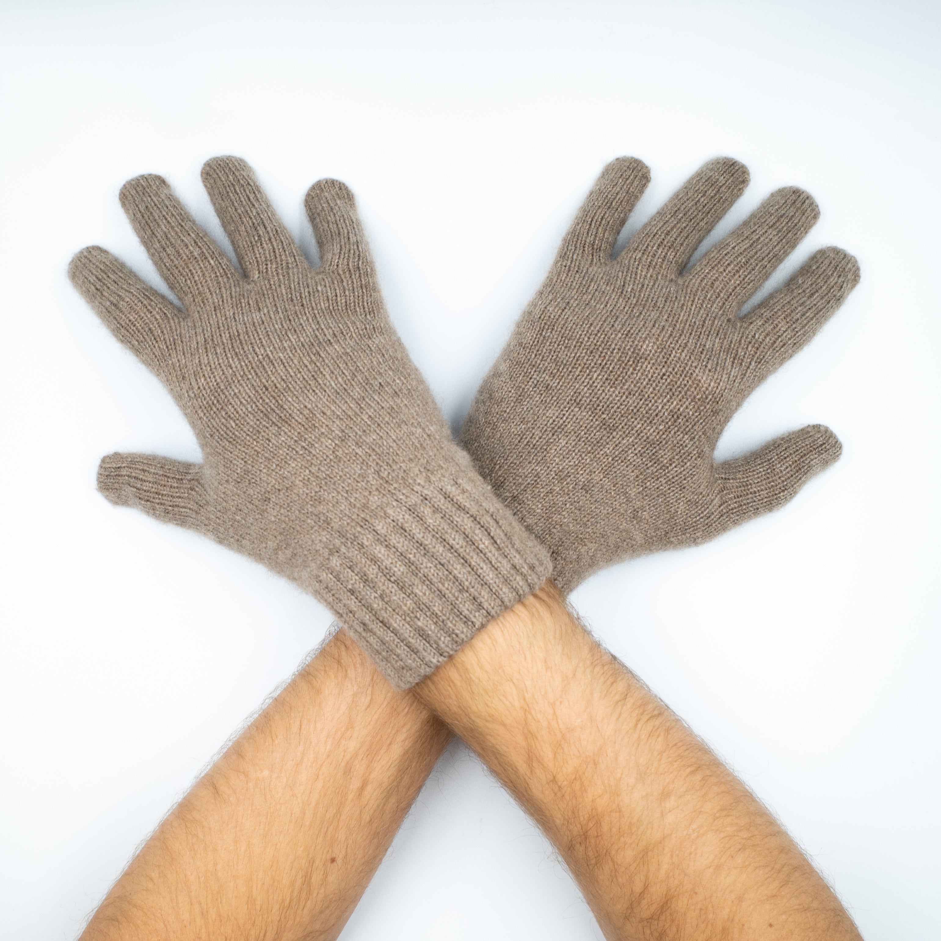 Men’s New Scottish Mocha Brown Cashmere Gloves
