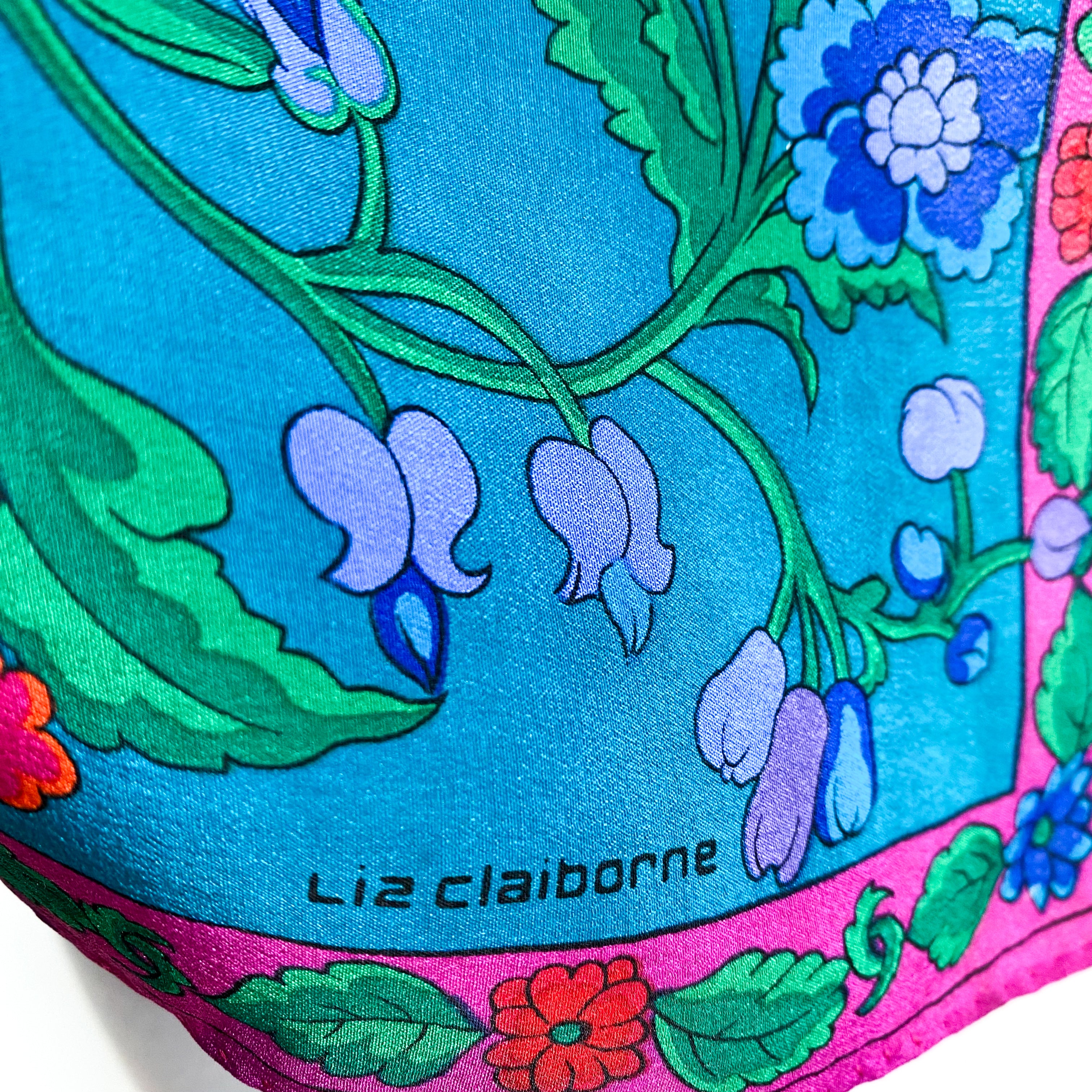 Liz Claiborne Bright Floral Vintage Silk Scarf