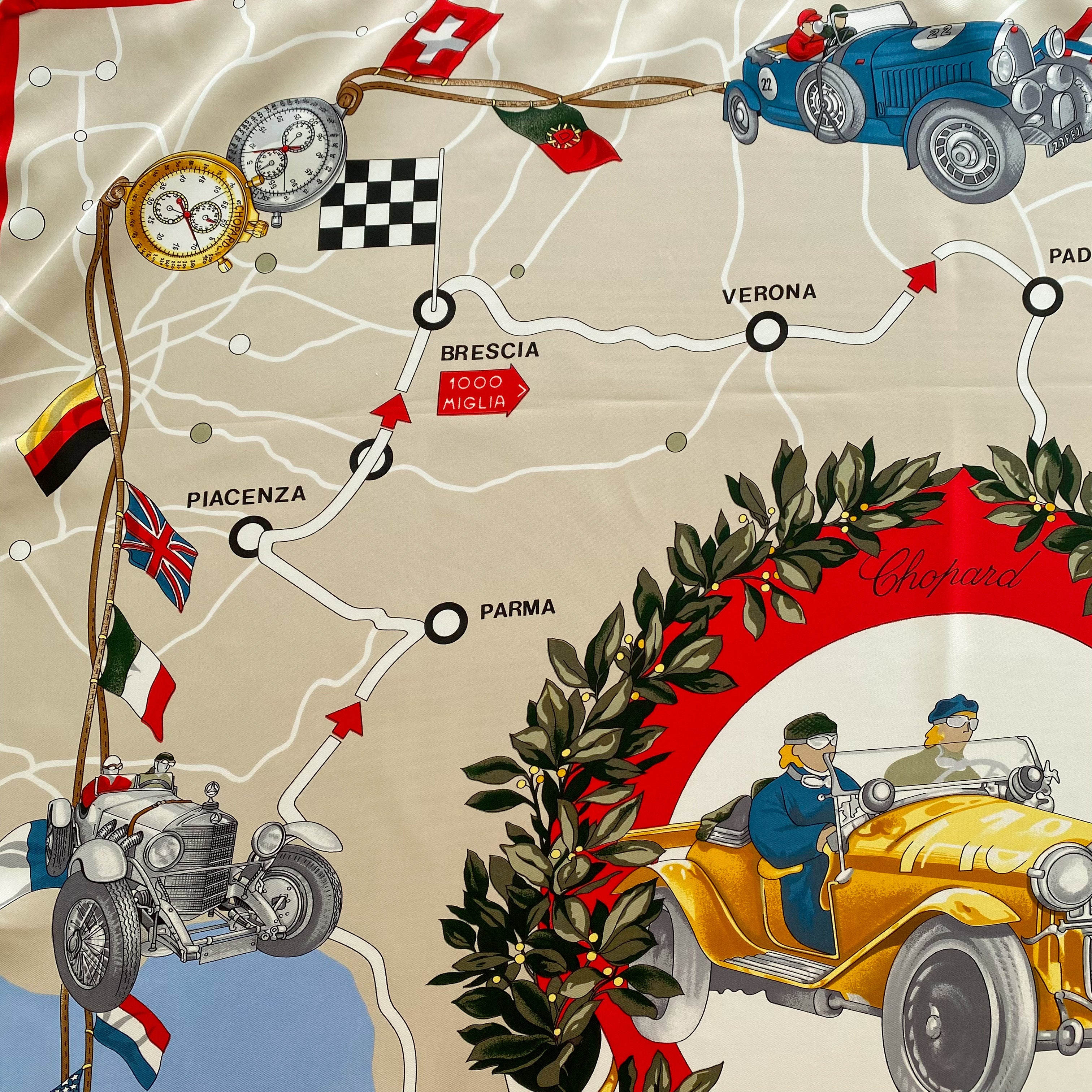 Brand New Boxed Chopard Mille Miglia Silk Scarf