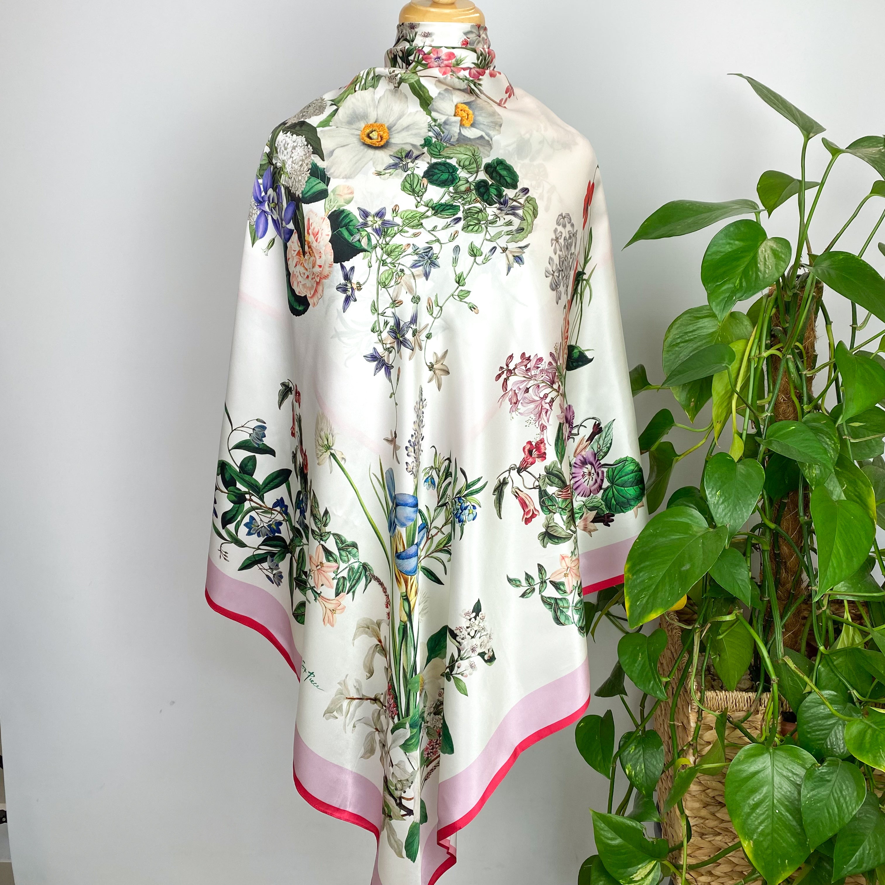 St. Piece Large Floral Designer Silk Scarf