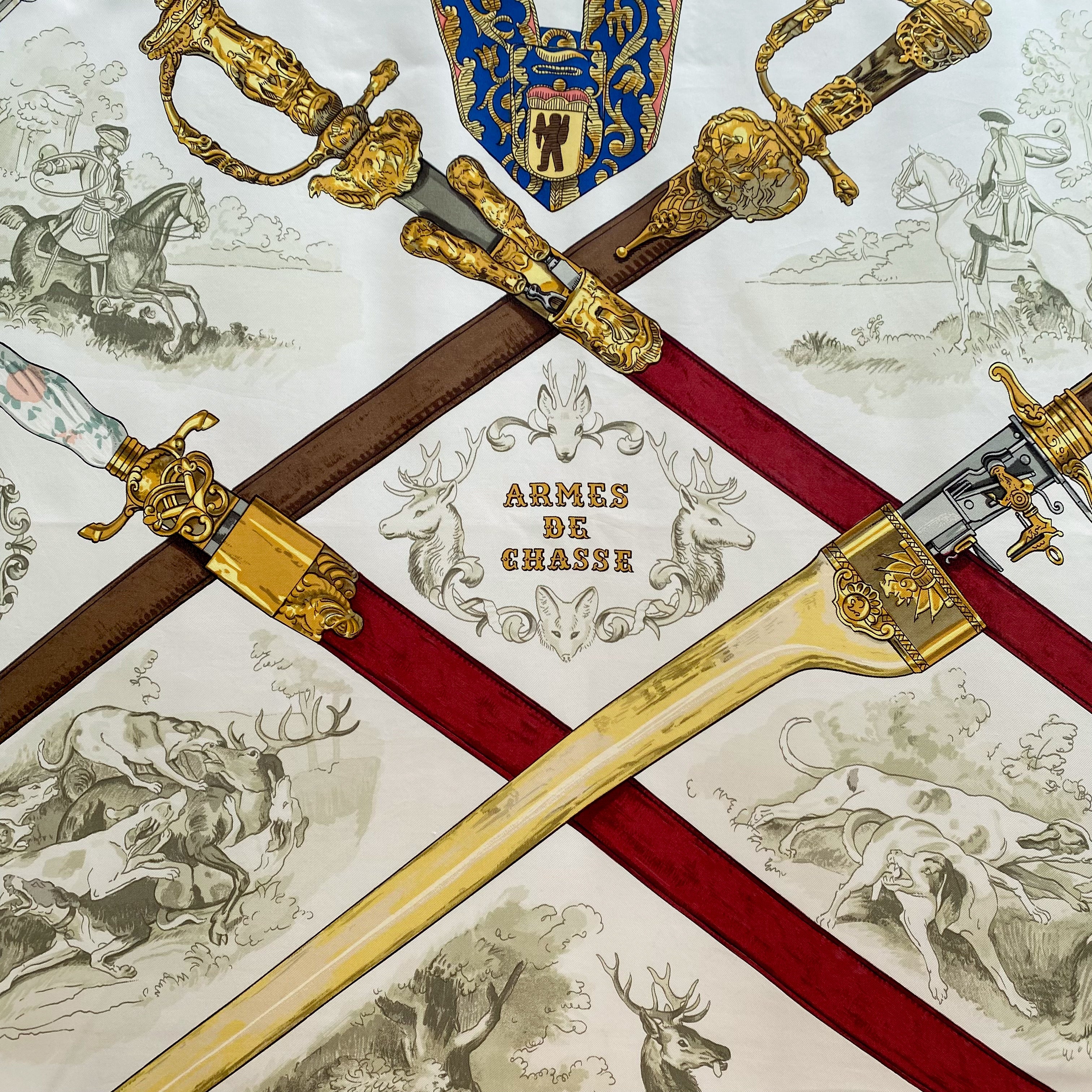 Hermès Armes De Chasse Silk Scarf