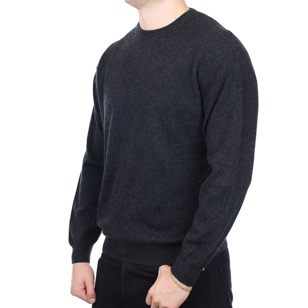 Men’s Charcoal Grey Cashmere Crew Neck Jumper XXL