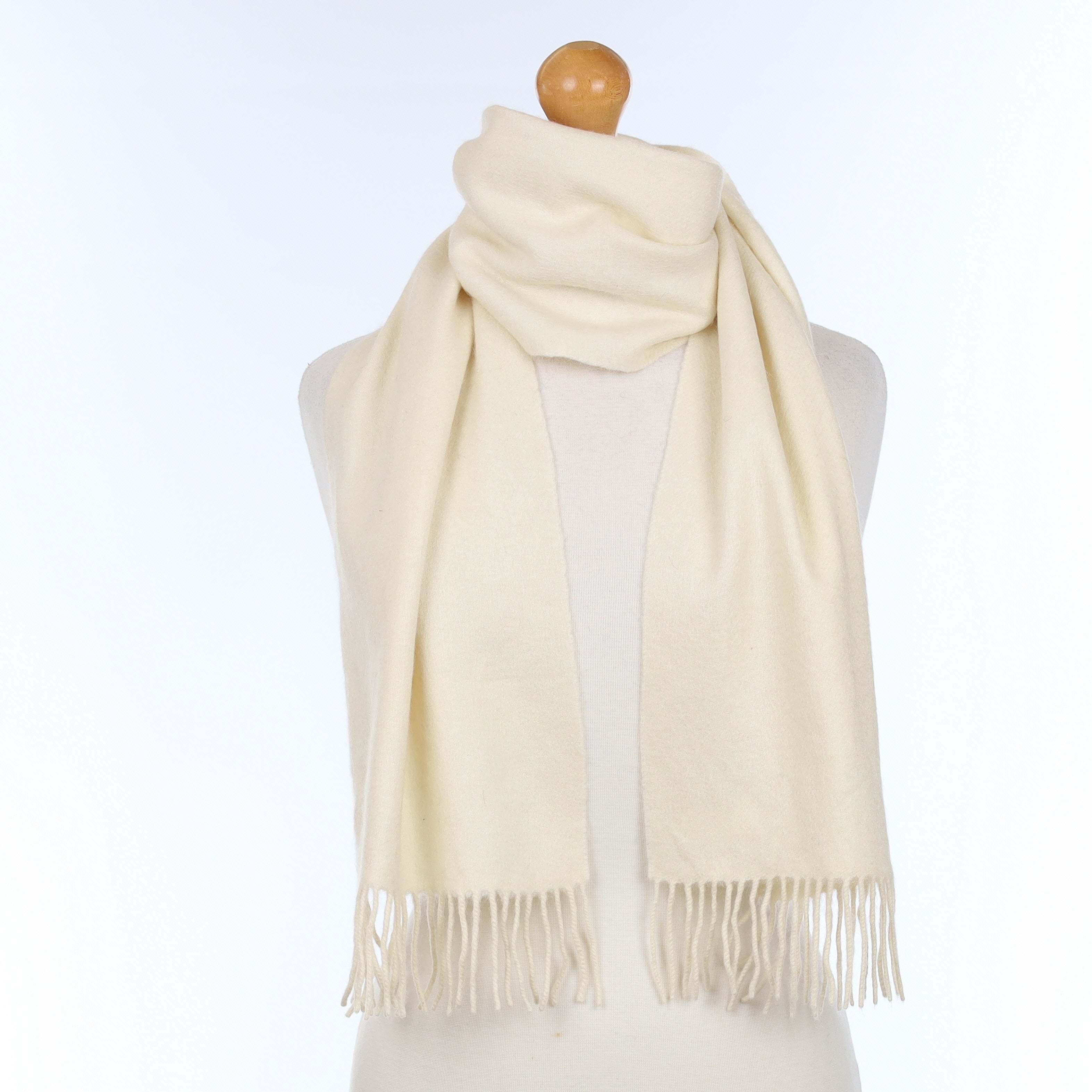 Ivory Cashmere Woven Scarf