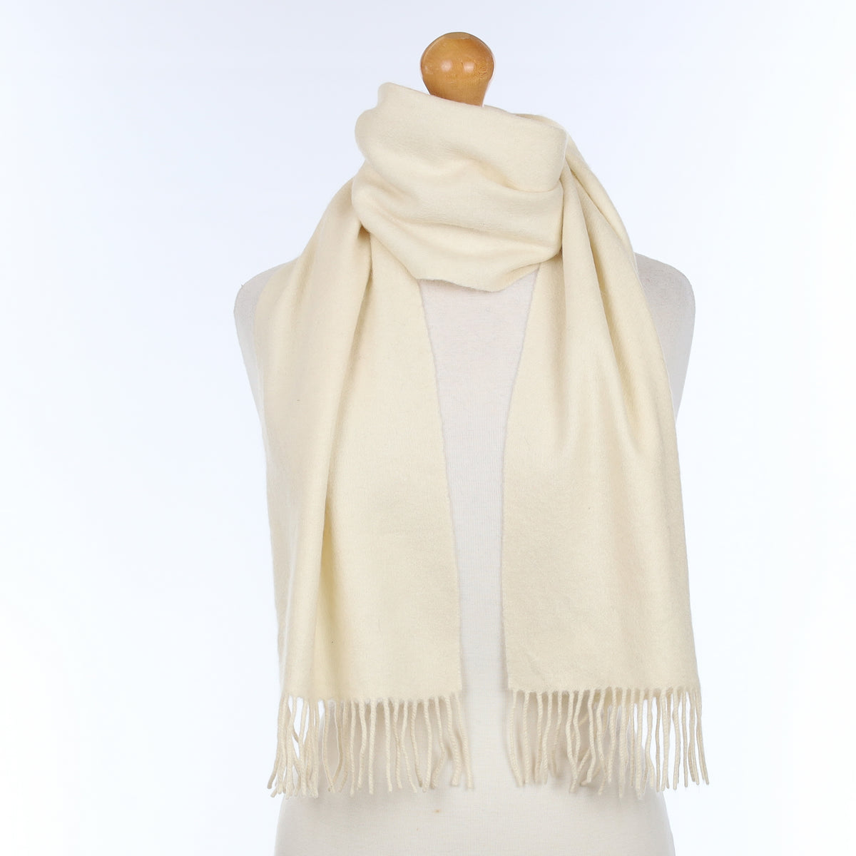 Ivory Cashmere Woven Scarf