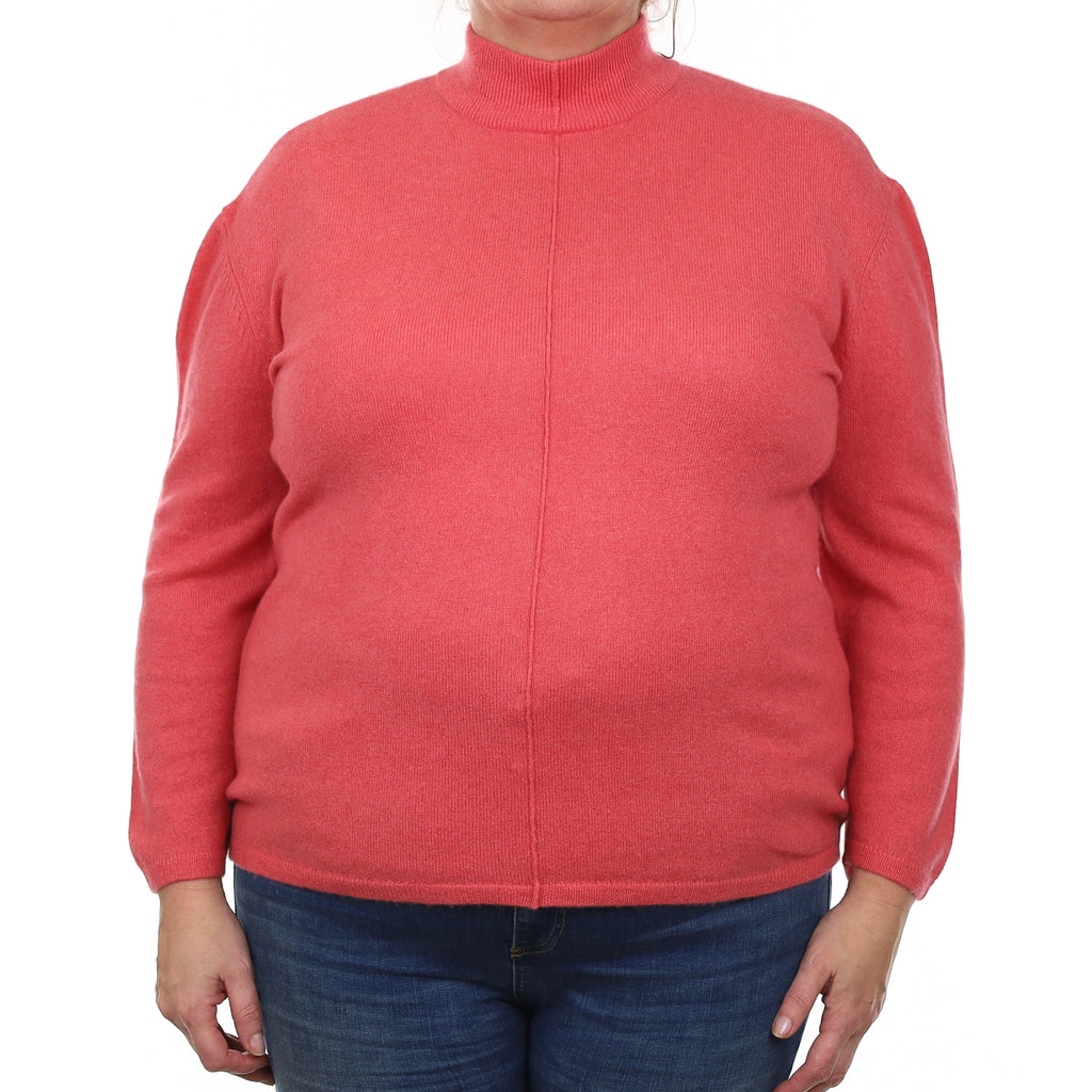 Raspberry Pink Cashmere Turtle Neck Jumper Extra Large
