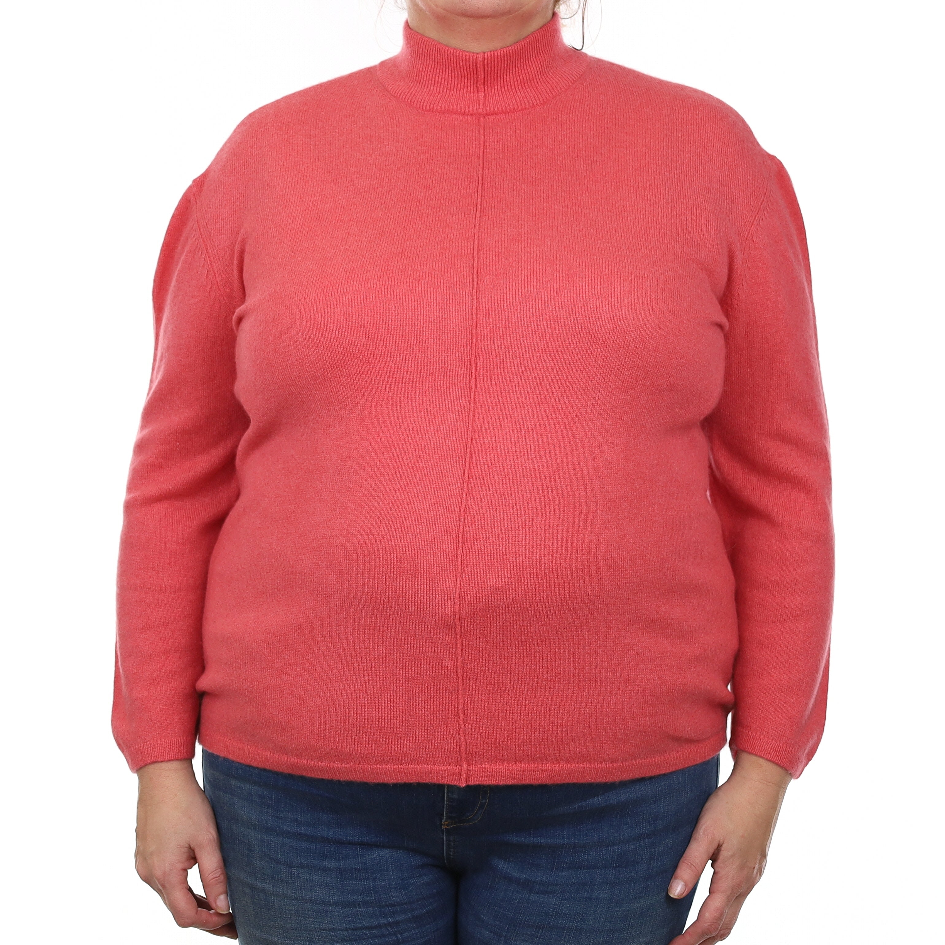 Raspberry Pink Cashmere Turtle Neck Jumper Extra Large