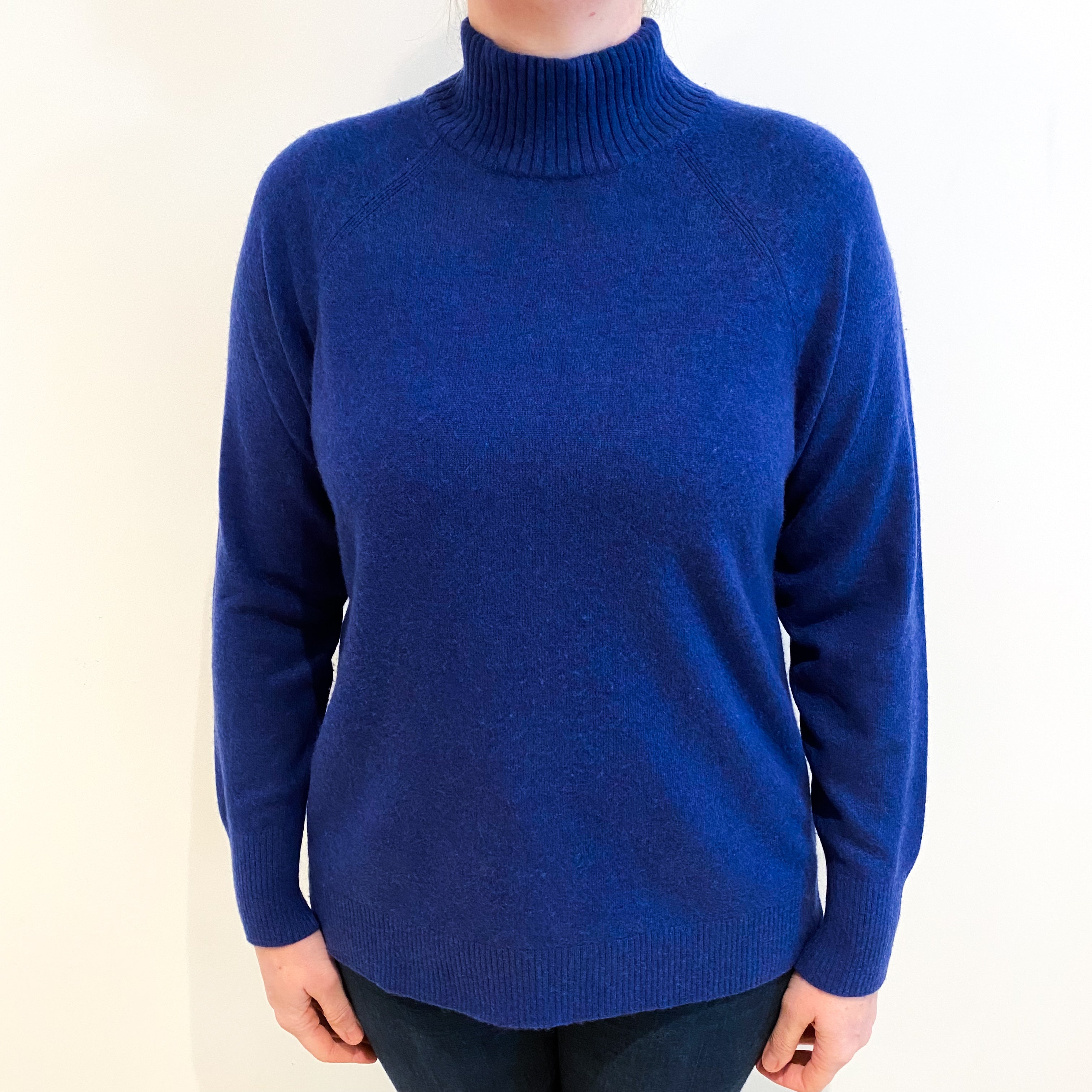 Indigo Blue Cashmere Turtle Neck Jumper Large