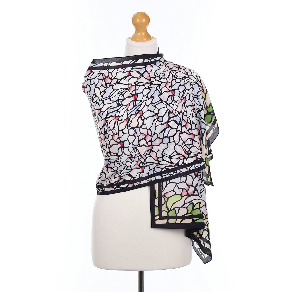 Brand New Stained Glass Effect Silk Scarf