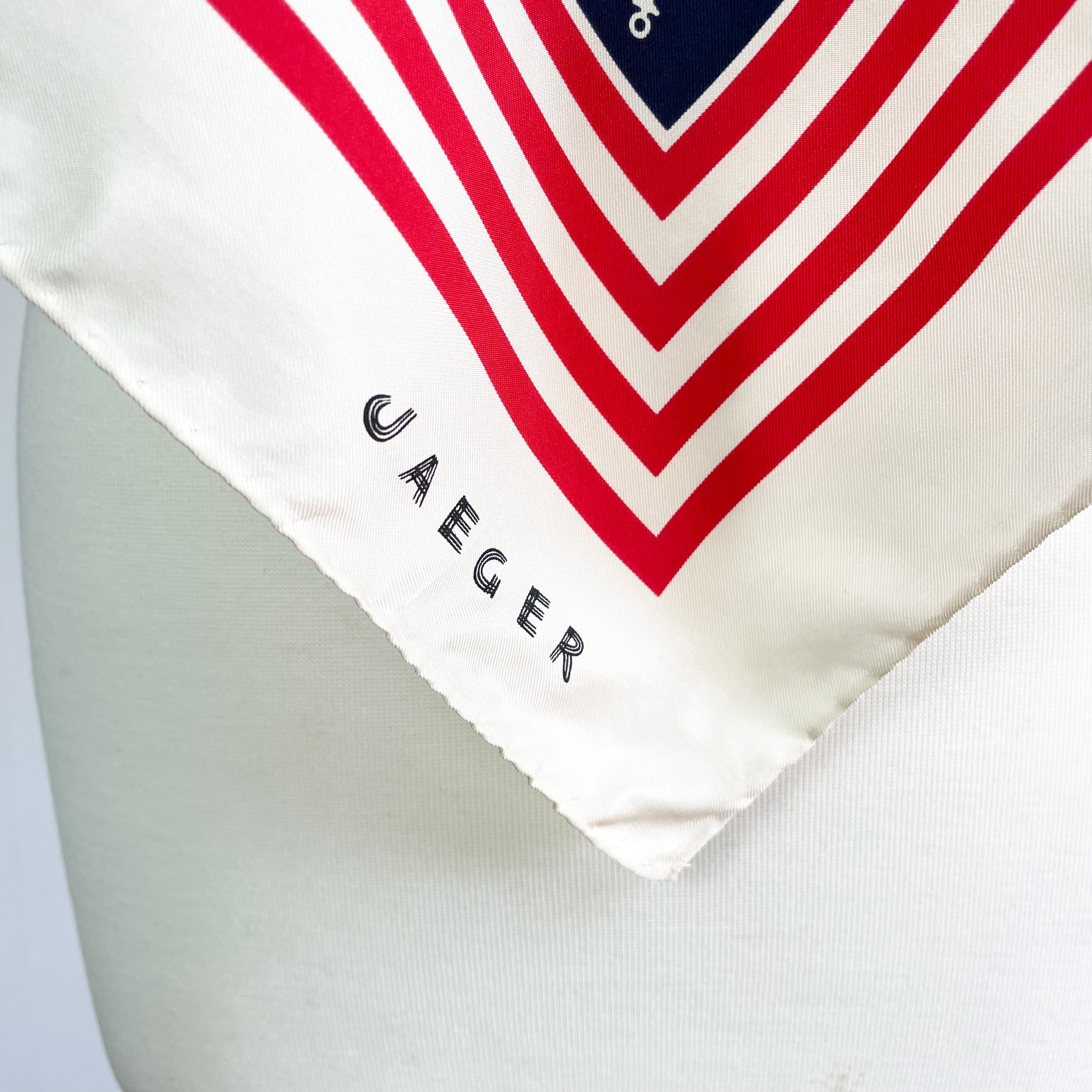 Jaeger Nautical Design Vintage Silk Scarf