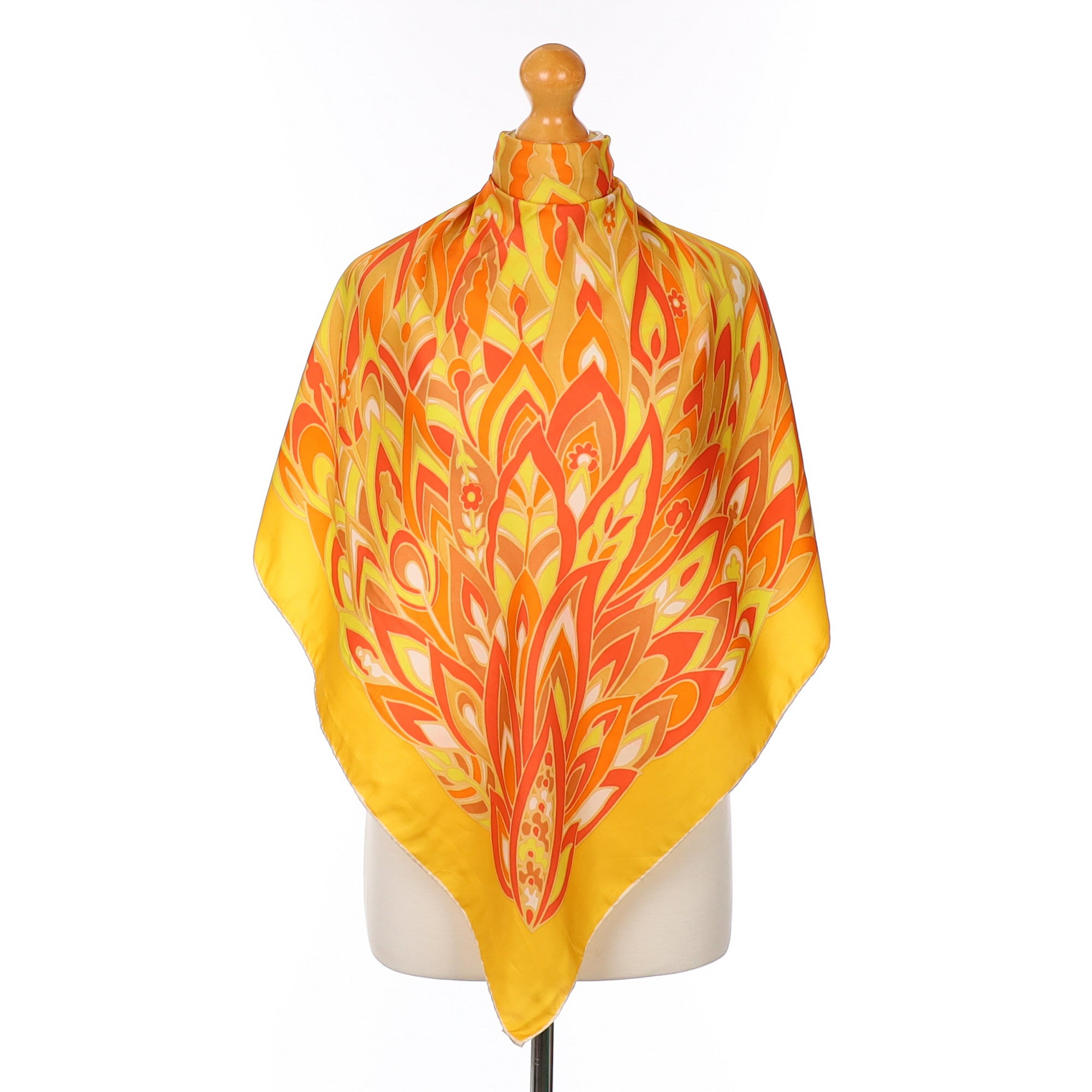 Clifford Bond Orange Retro Silk Scarf