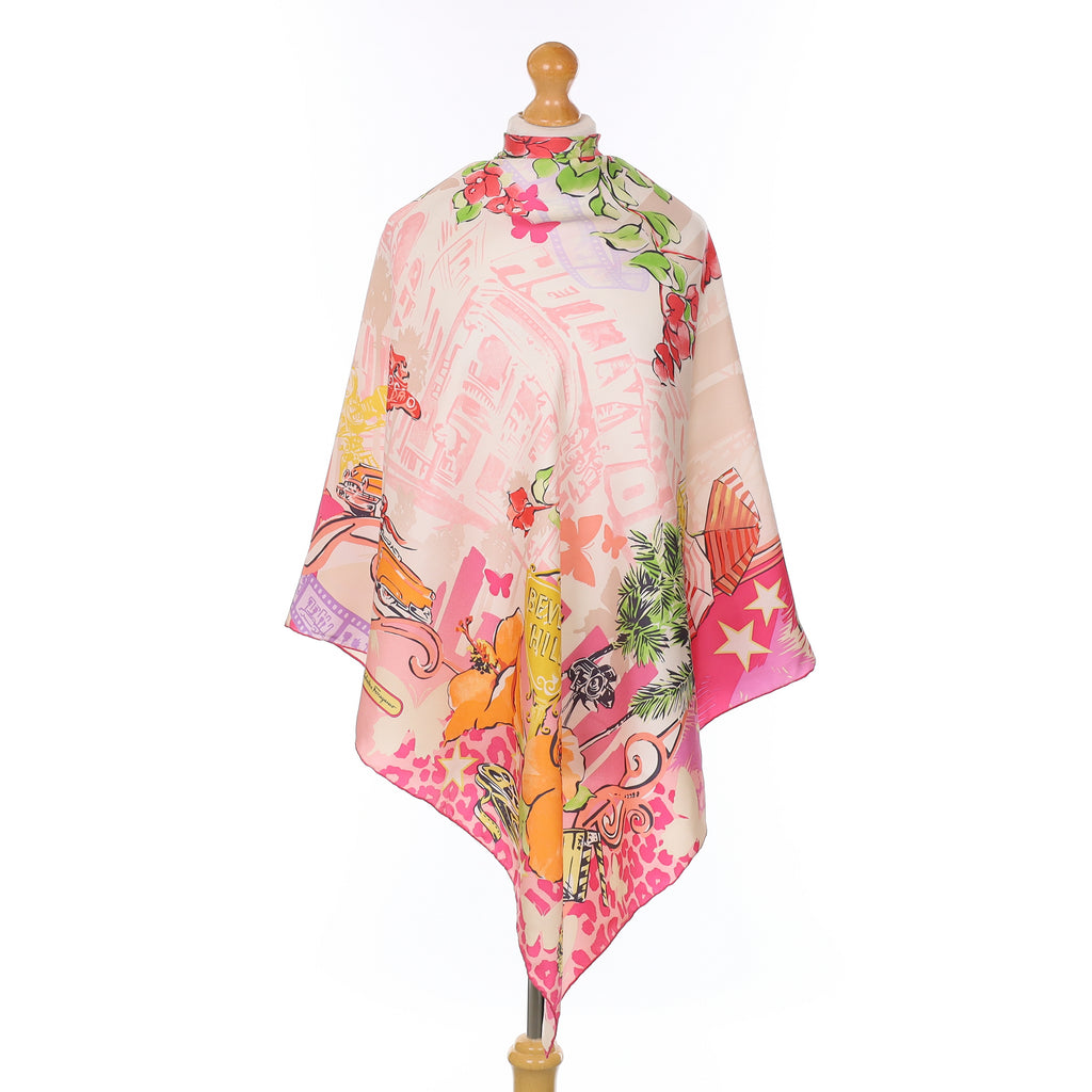 Salvatore Ferragamo Pink Hollywood Silk Scarf