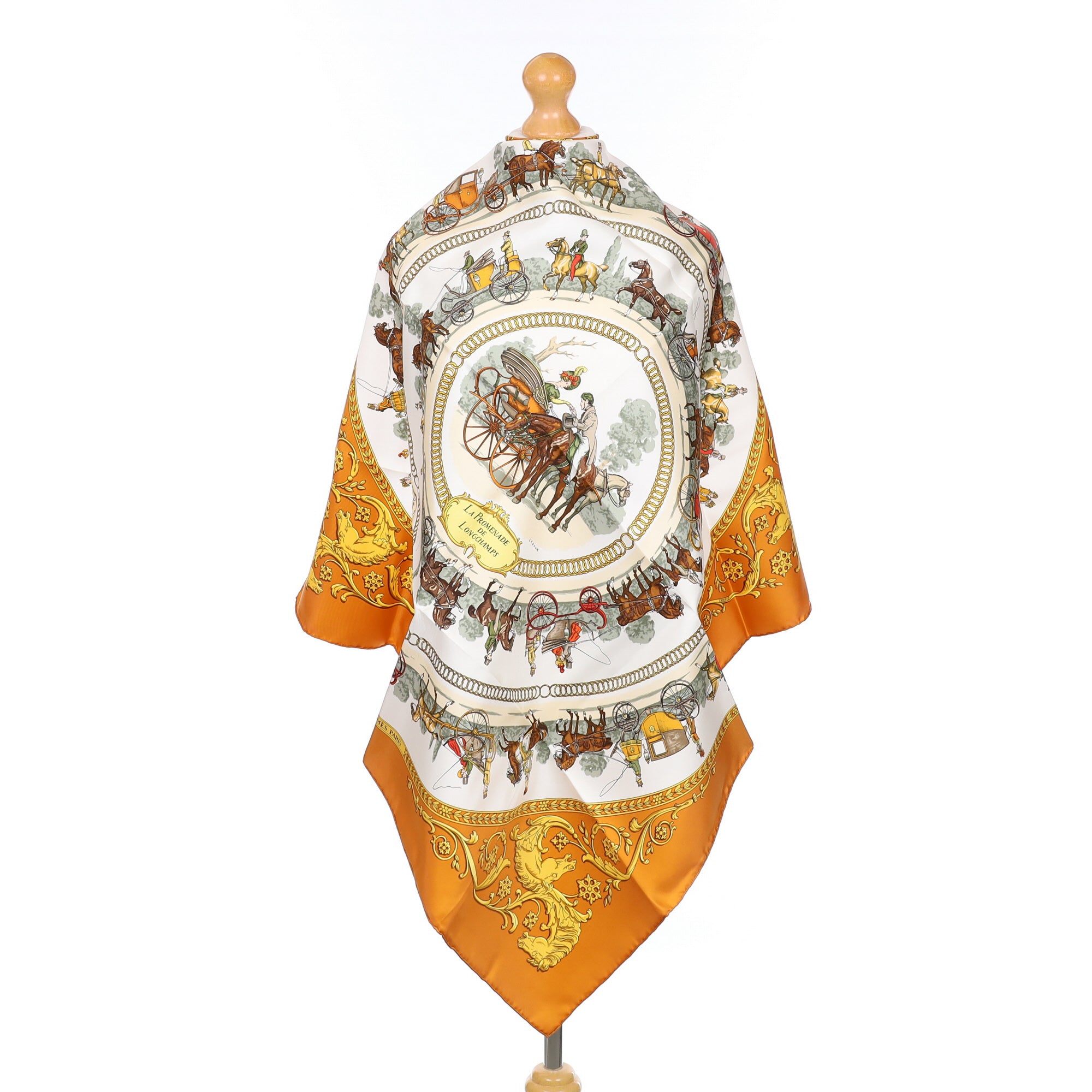 Boxed Hermès La Promenade de Longchamps Silk Scarf