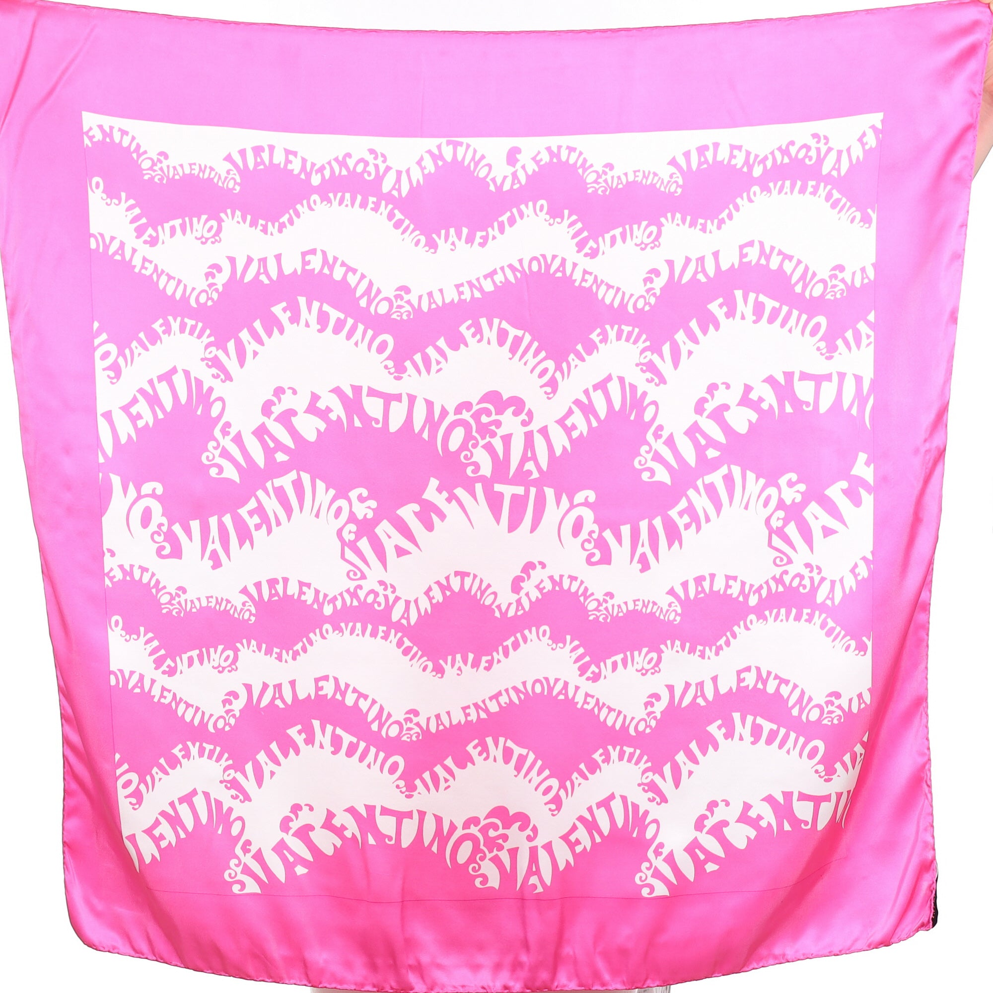 Valentino Bright Pink Silk Scarf