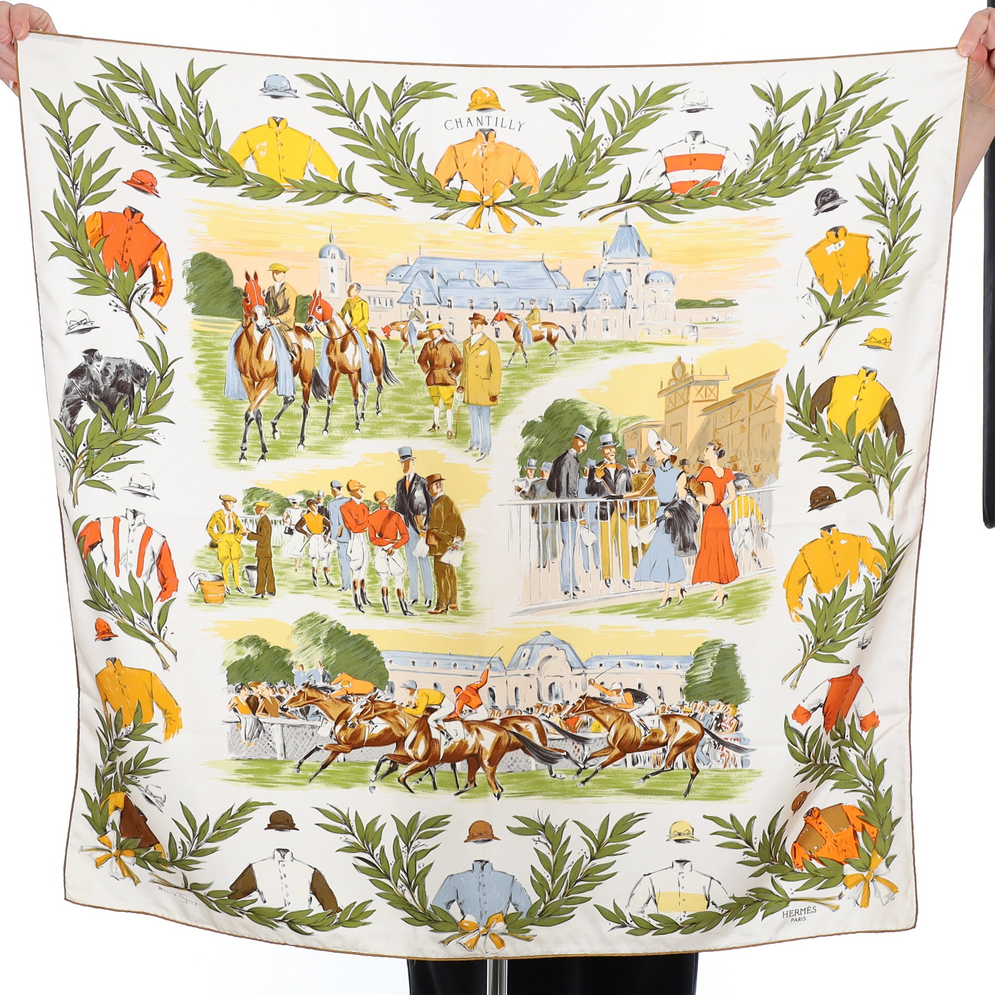 Hermès Champ de Courses À Chantilly Silk Scarf