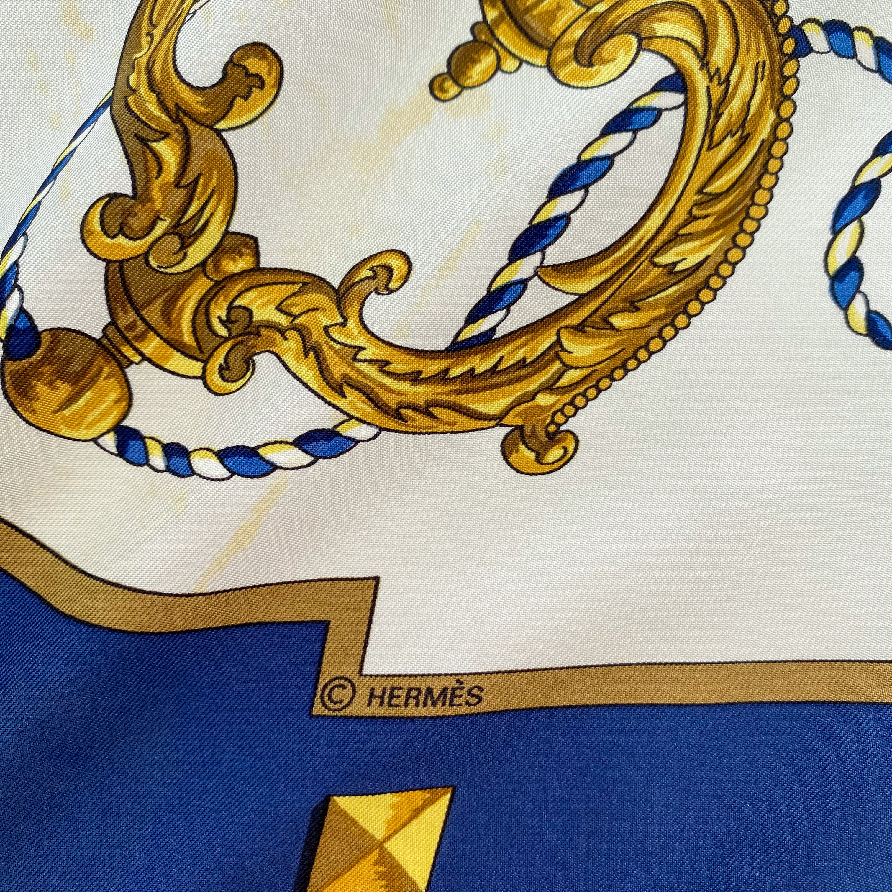 Hermès Les Clefs Vintage Silk Scarf