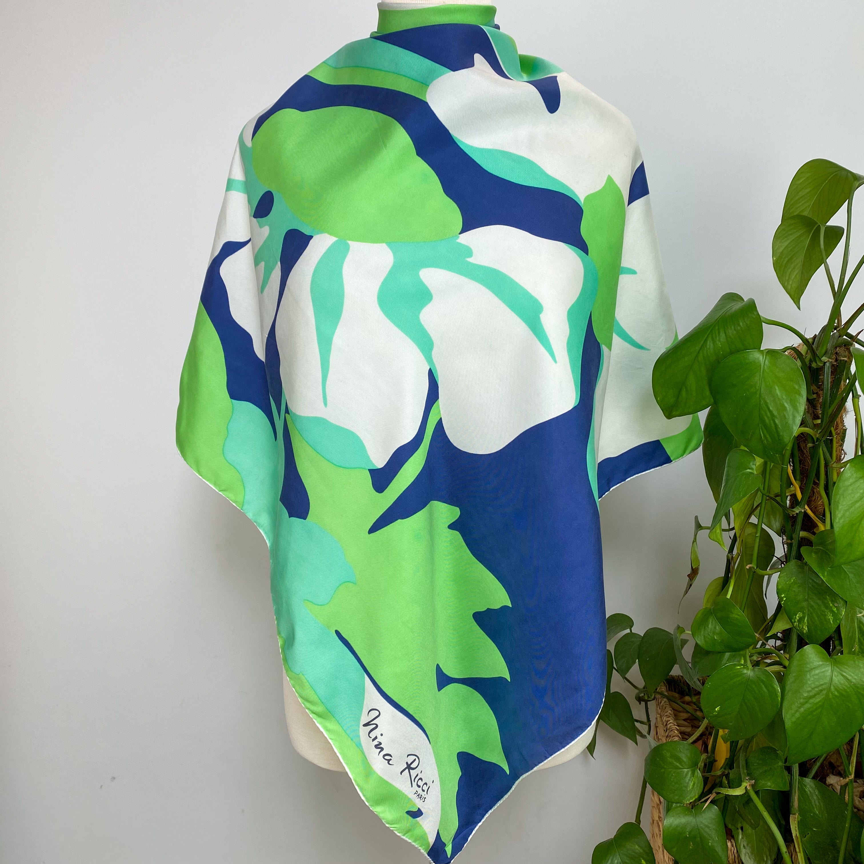 1970s Nina Ricci Vintage Silk Scarf