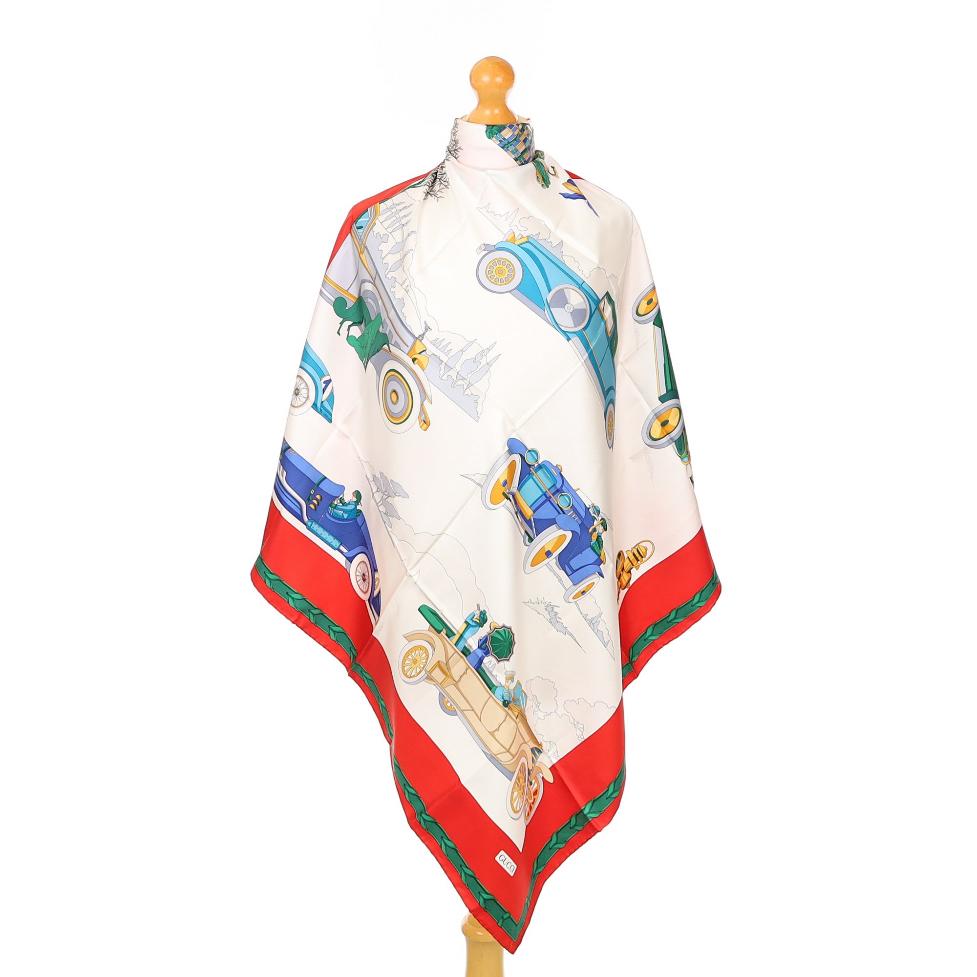 Brand New Gucci Classic Car Vintage Silk Scarf