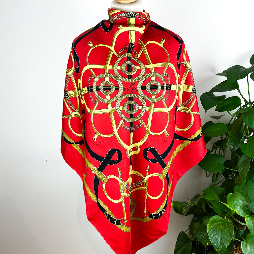 Boxed Hermes Eperon d’Or Vintage Silk Scarf