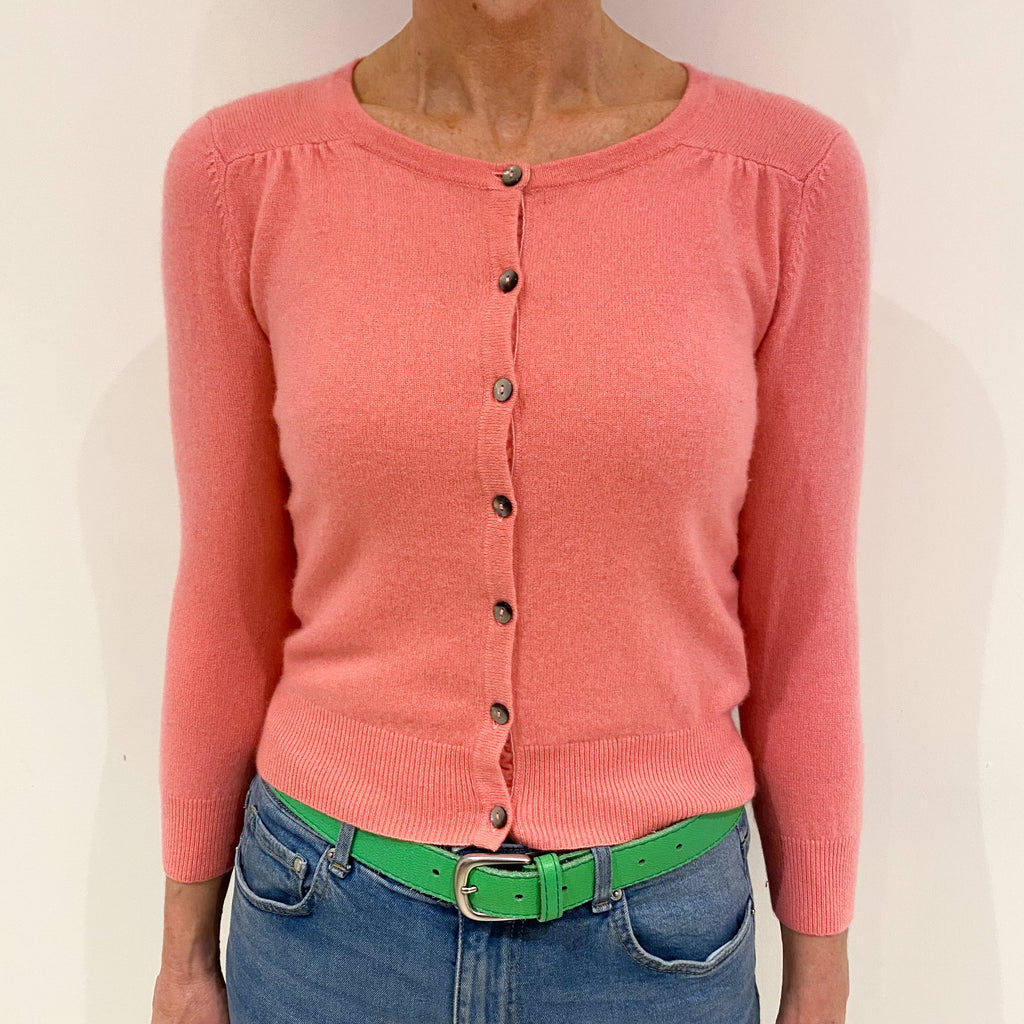 Boden Bubblegum Pink Cashmere Cropped Cardigan Small