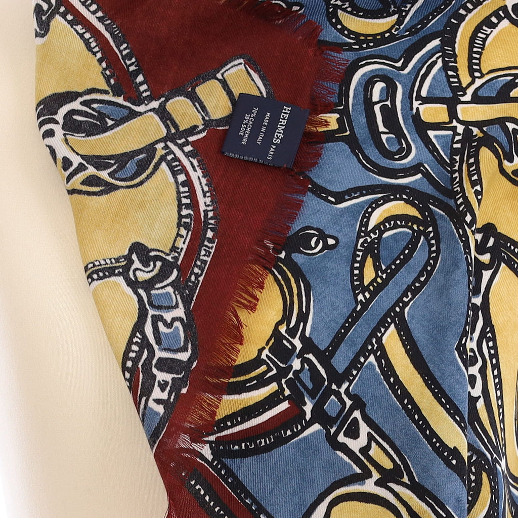 Brand New Hermès Brides de Gala Shadow Cashmere Blend Scarf