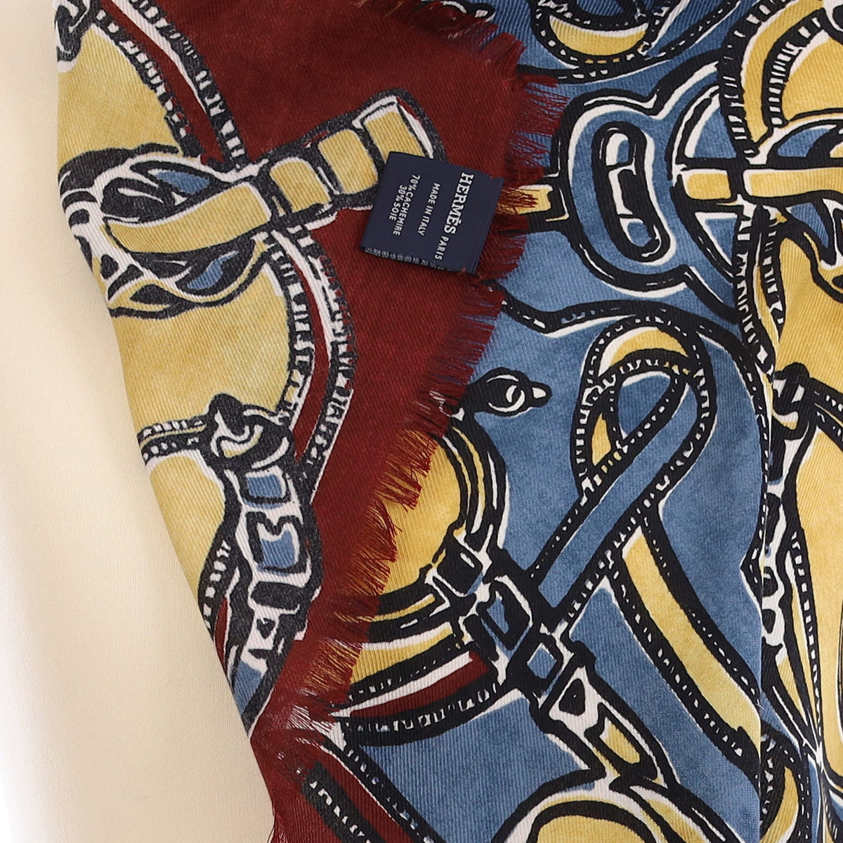 Brand New Hermès Brides de Gala Shadow Cashmere Blend Scarf