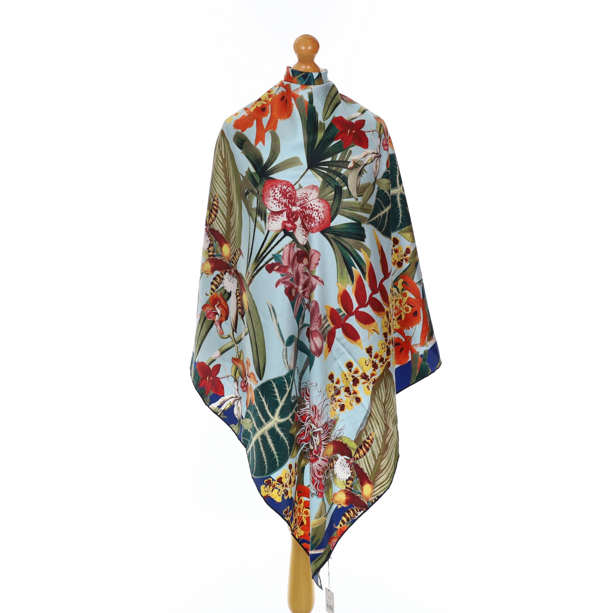 Brand New Boxed Large Jim Thompson Botanical Silk Scarf