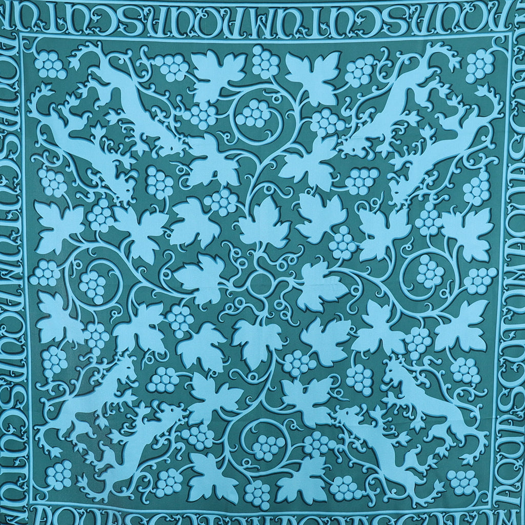Brand New Aquascutum Teal Vine Silk Scarf