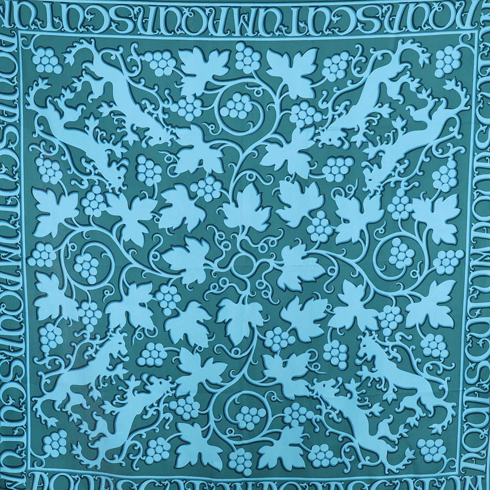 Brand New Aquascutum Teal Vine Silk Scarf