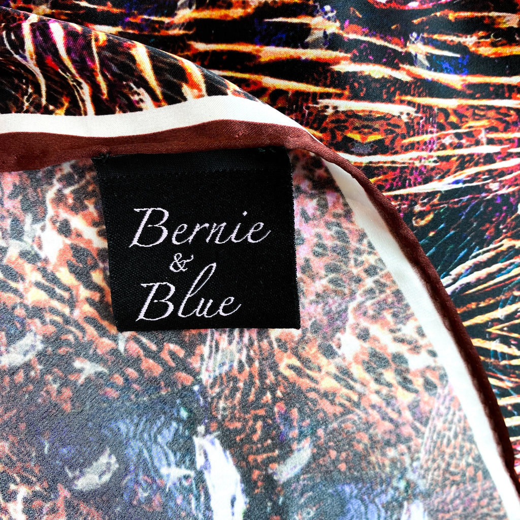 Bernie & Blue Pheasant Design Silk Scarf