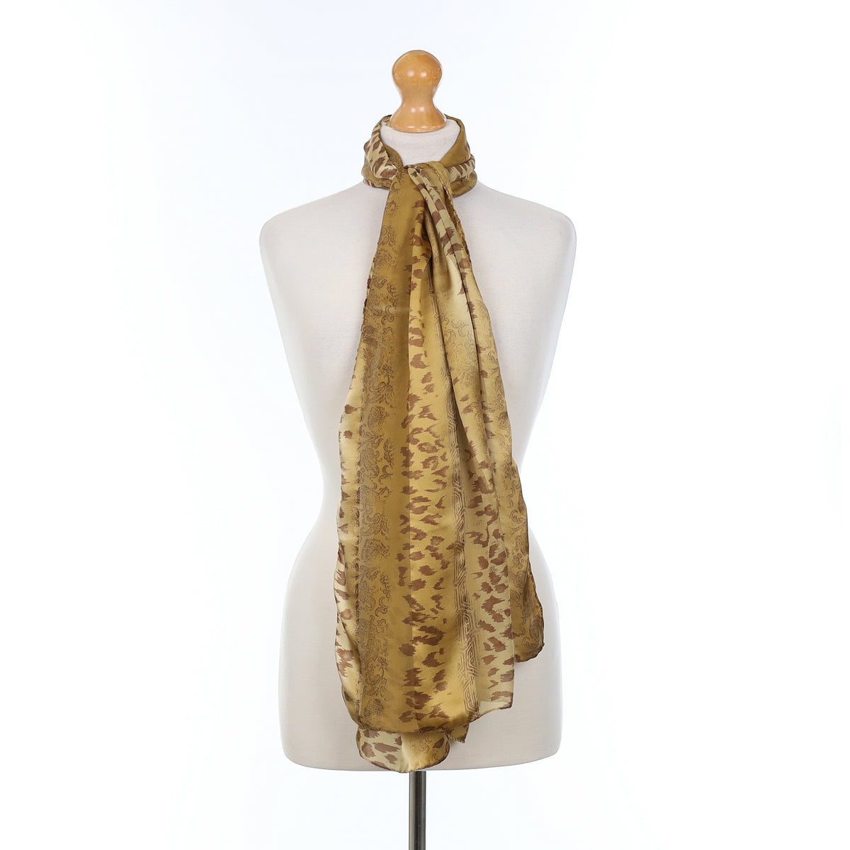Jaeger Animal And Damask Print Vintage Silk Scarf