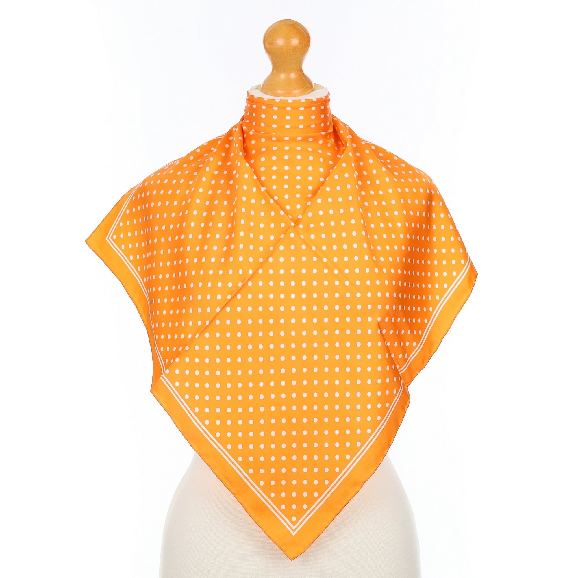 Fraas Orange and White Spotted Silk Scarf