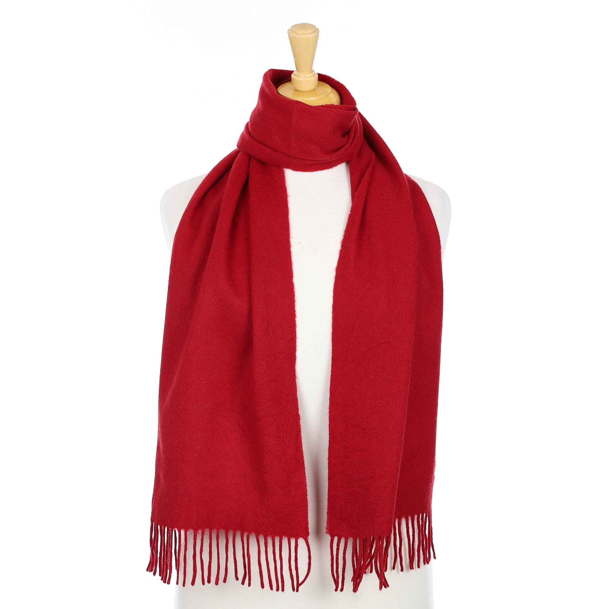 Crimson Red Woven Cashmere Scarf