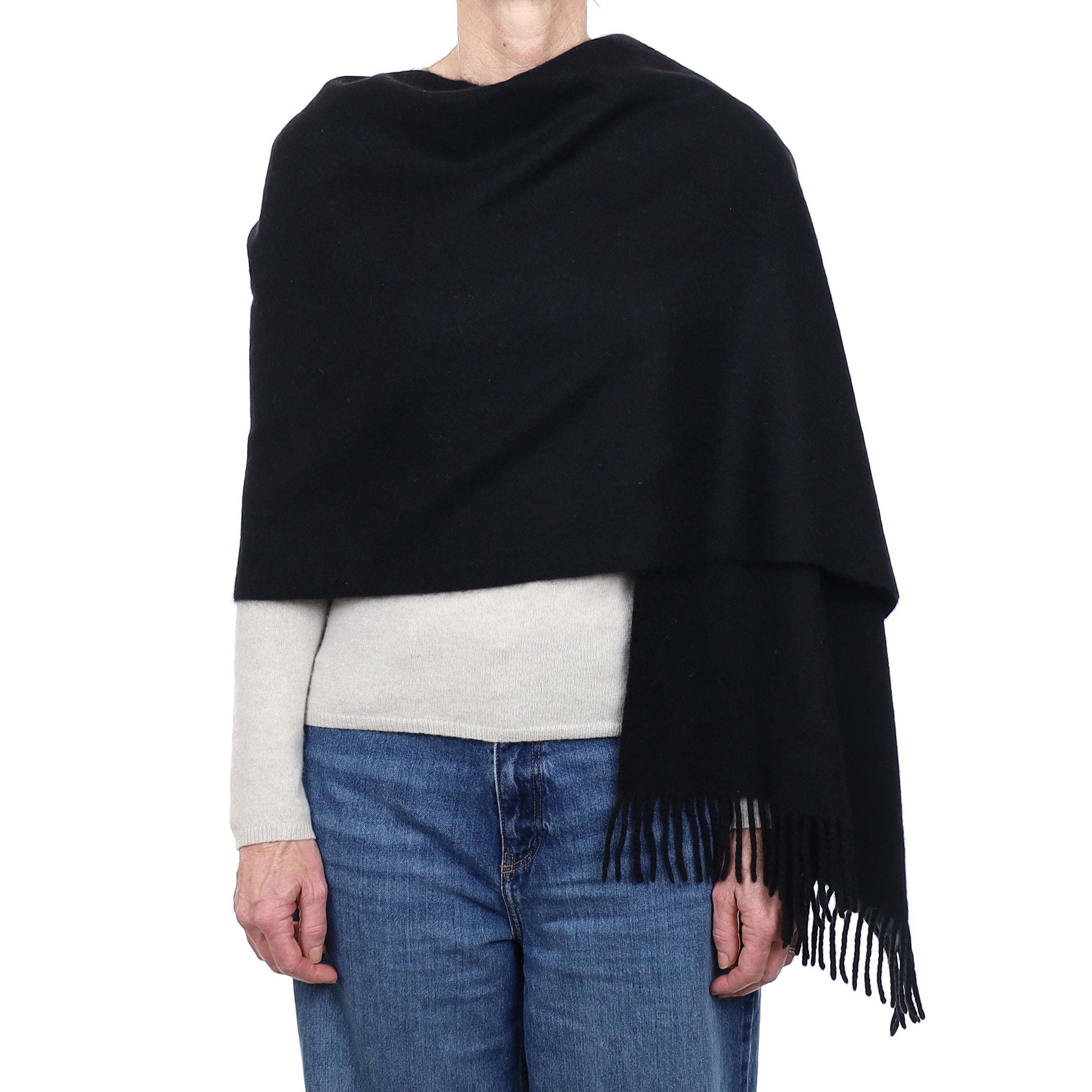 Black Cashmere Woven Wrap