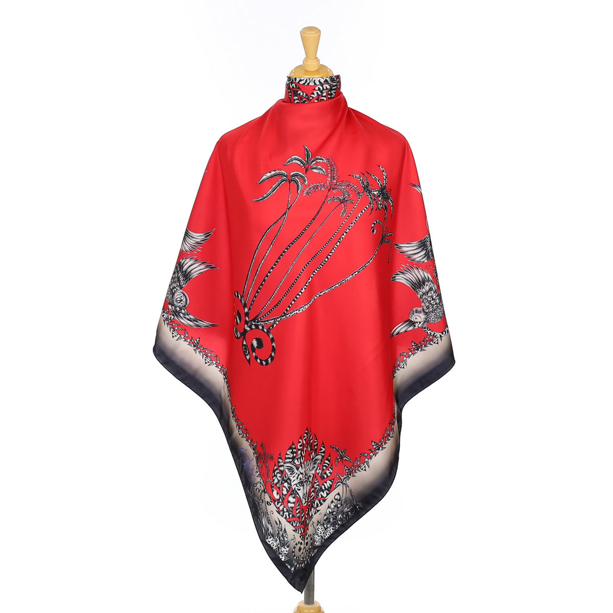 Emma Shipley Red and Black Silk Scarf