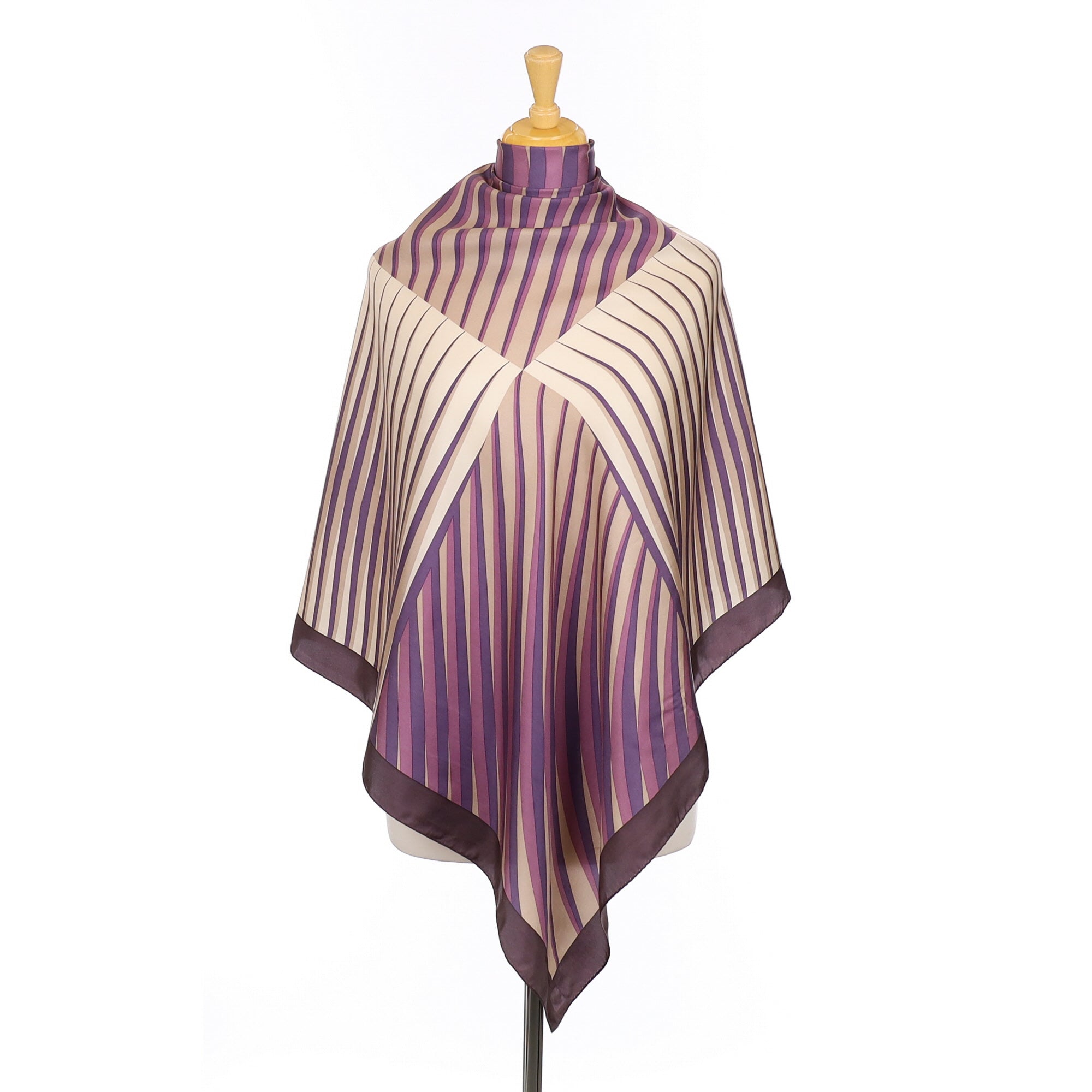 Sonia Rykiel Purple Striped Vintage Silk Scarf