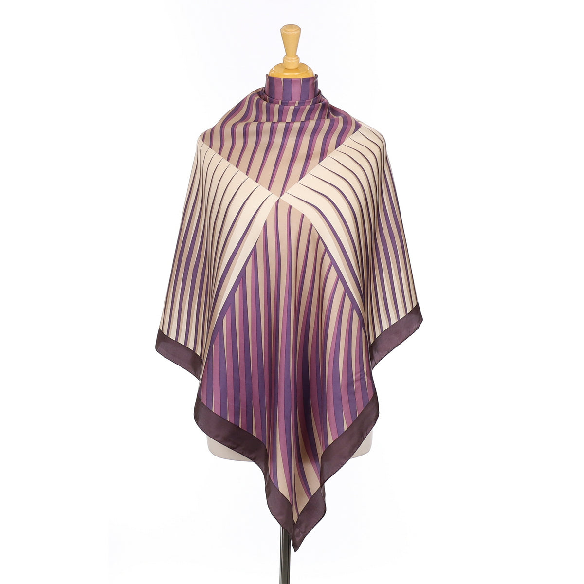 Sonia Rykiel Purple Striped Vintage Silk Scarf