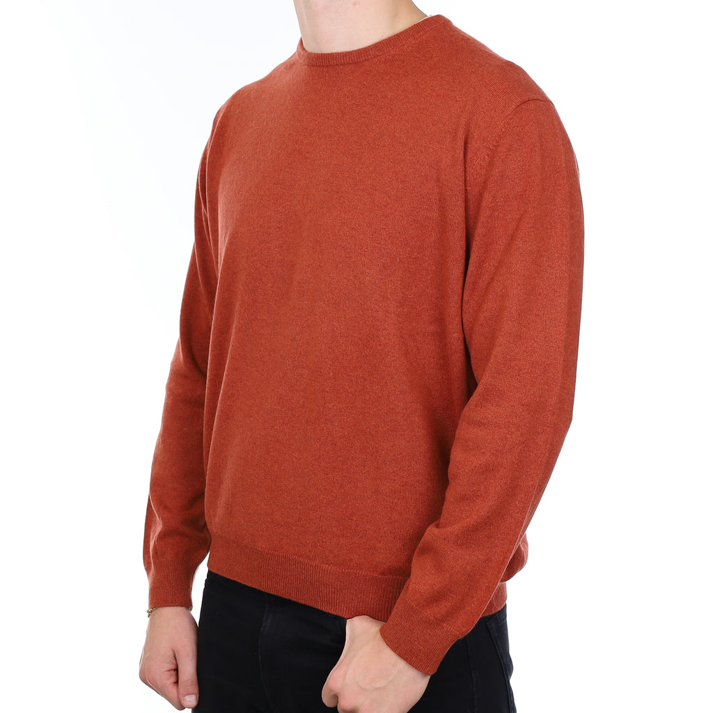 Men’s Sienna Orange Cashmere Crew Neck Jumper XXL